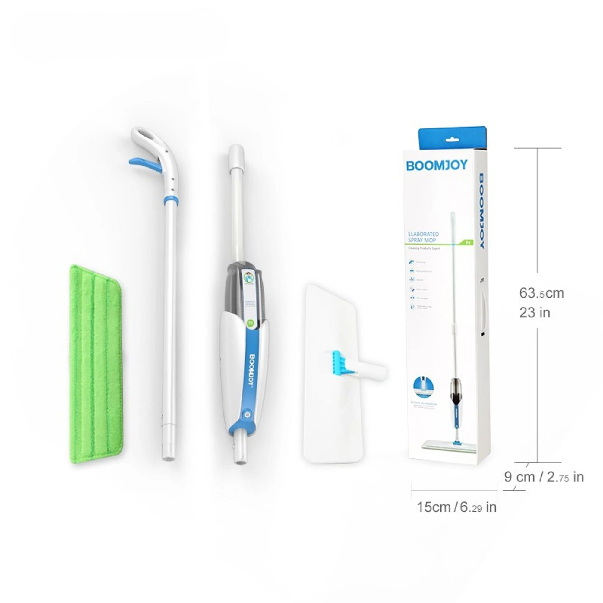 Superfine Fiber Washable Mat Spray Mop With 300Ml Reusable Bottle For Various Floors - Blue - Image 6
