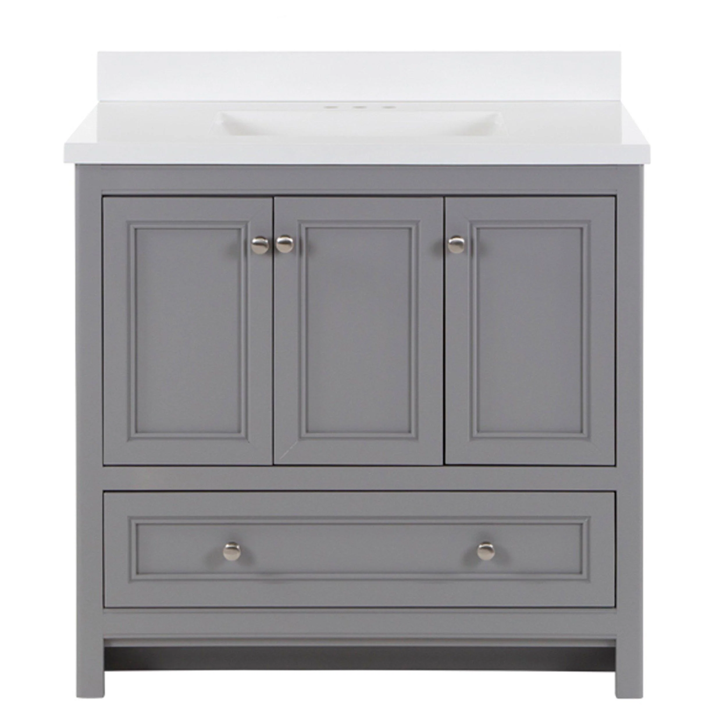 Sutherland 37 in. Gray Vanity Includes Mirror - No Top - Image 2