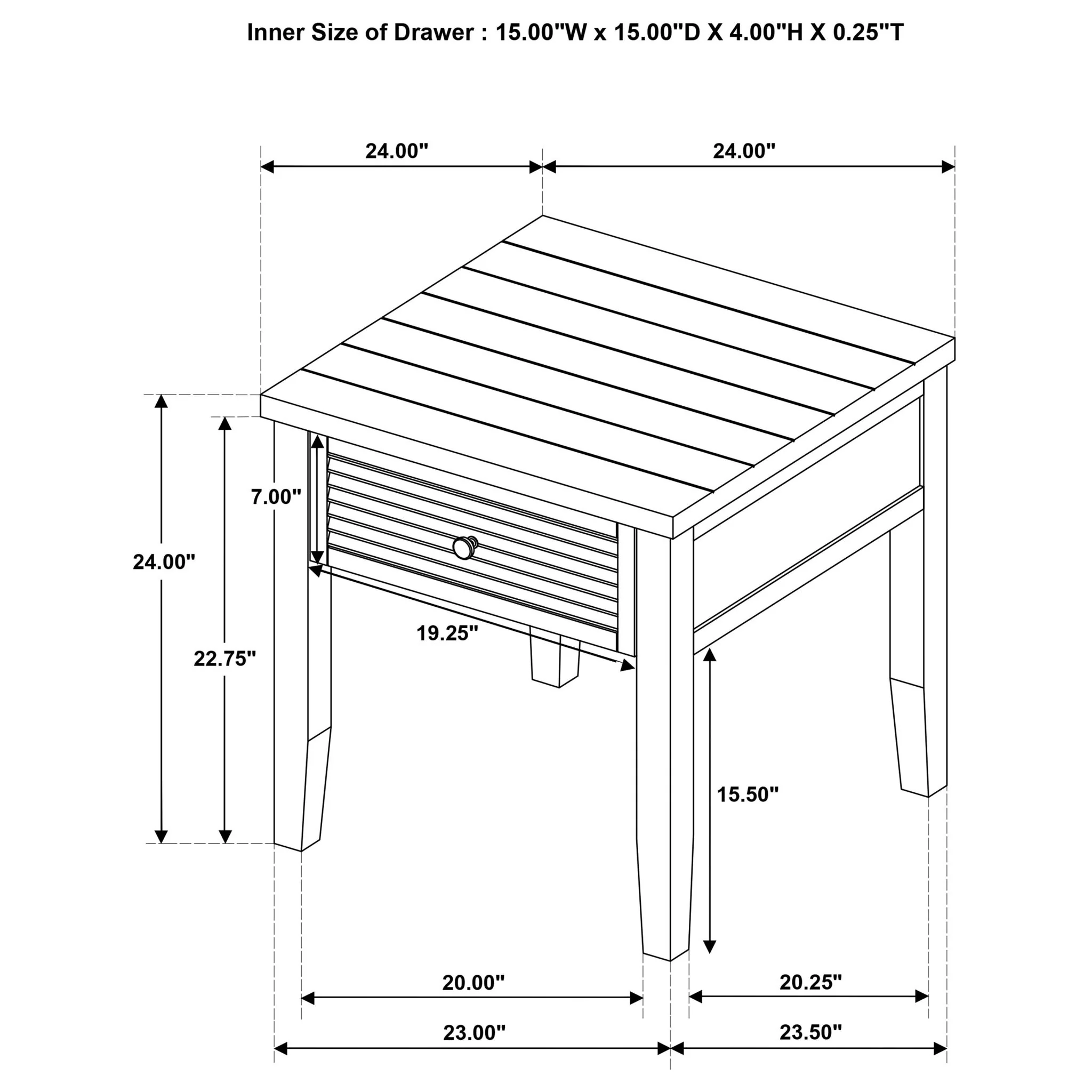 Sutter - 1 Drawer Square End Table - Dark Brown - Image 4