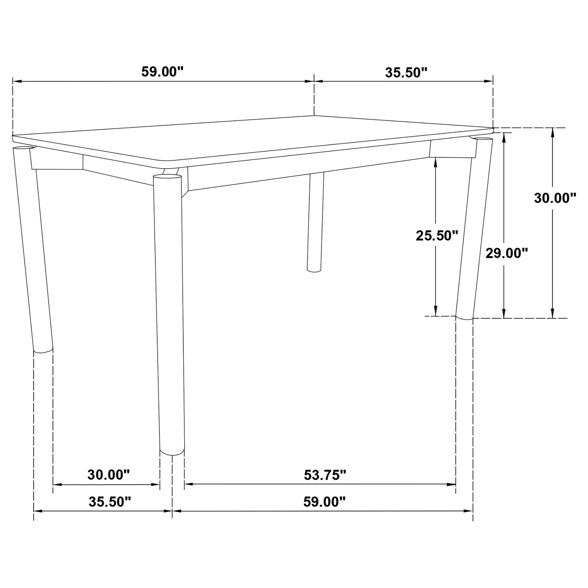 Svenstra - Rectangular Dining Table Set With Armless Side Chairs, Wood, Natural Walnut, 59 X 35.5 X 30 Inches - Image 13