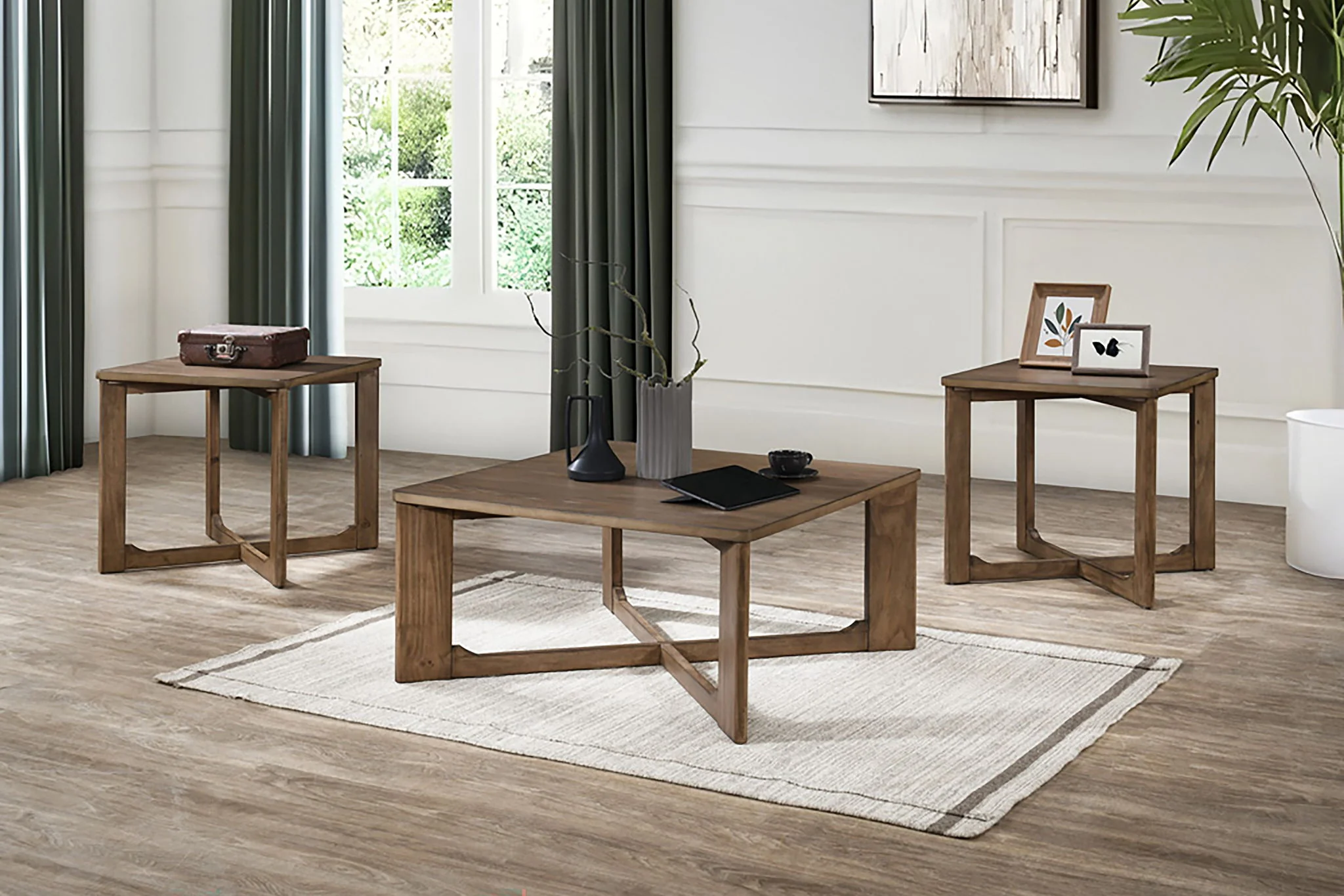 Sweeney - 3 Piece Occasional Set (1 Coffee & 2 End Tables) - Natural - Image 2