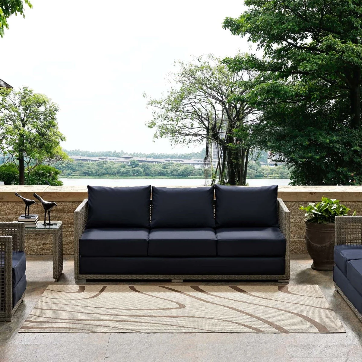 Swirl Abstract Indoor and Outdoor Area Rug - Modern Pattern Durable Accent Floor Covering - Image 15