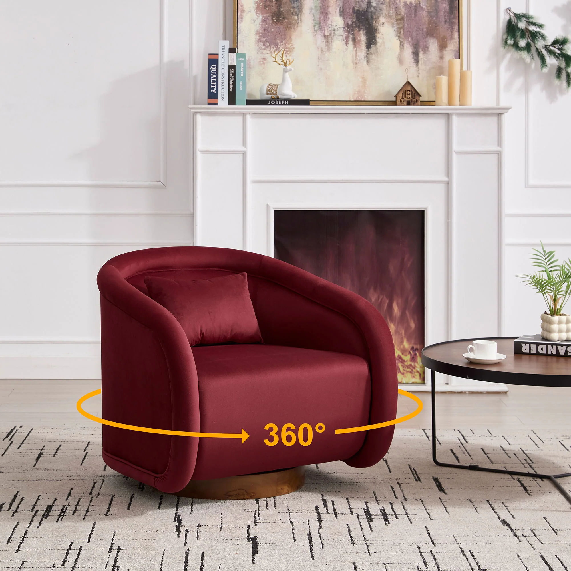 Swivel Accent Chair With 360 Degree Rotating - Image 12