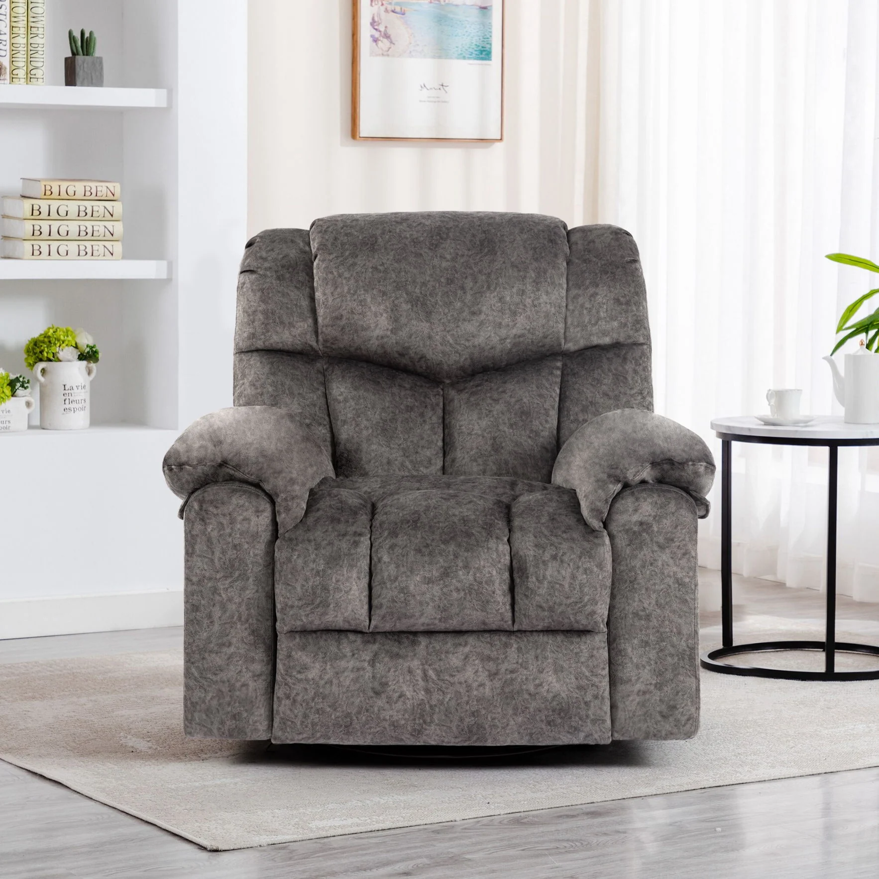 Swivel And Rocking Recliner Chair With Massage And Heating - Image 13