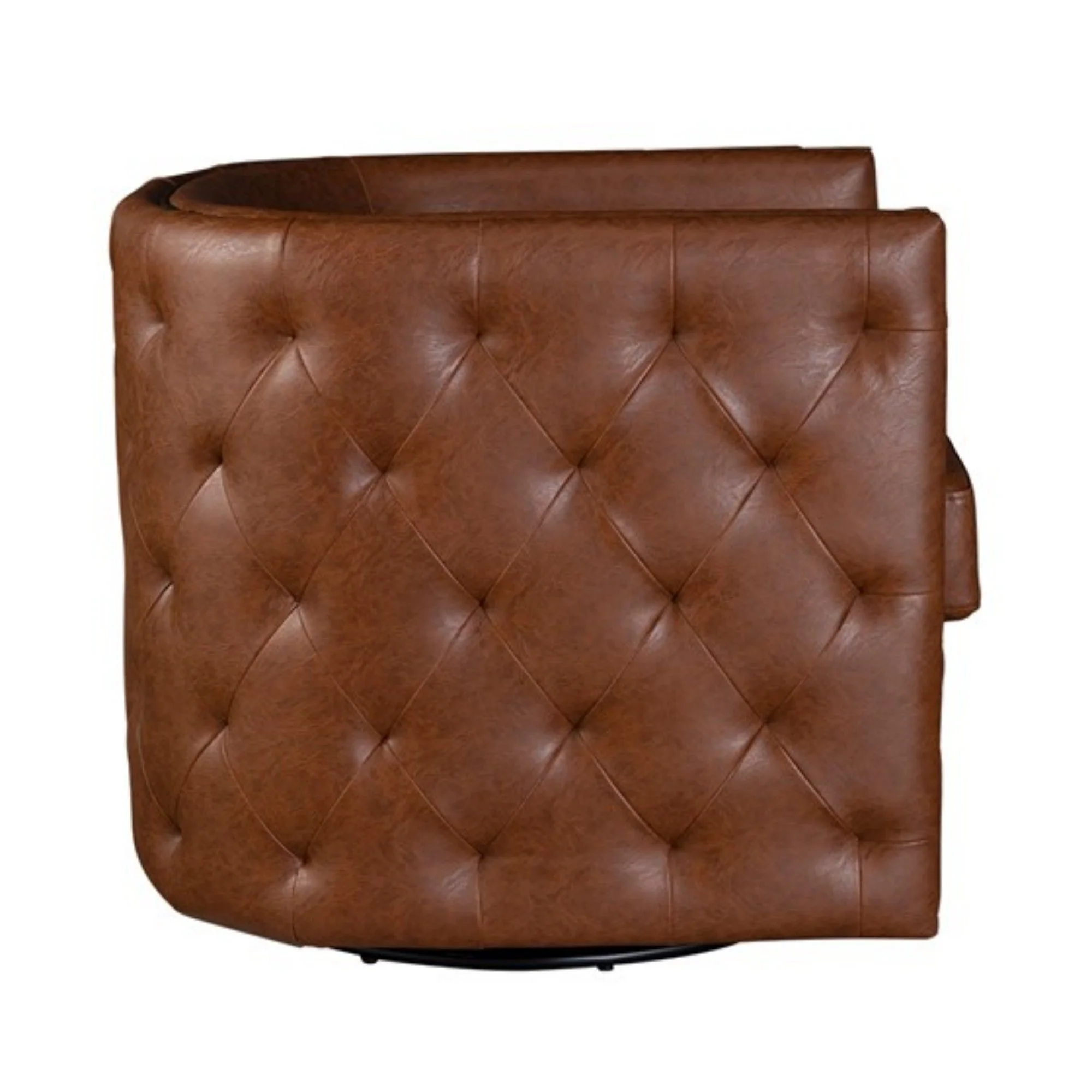 Swivel Chair With Tufted Barrel Design And Nailhead Accents - Image 9