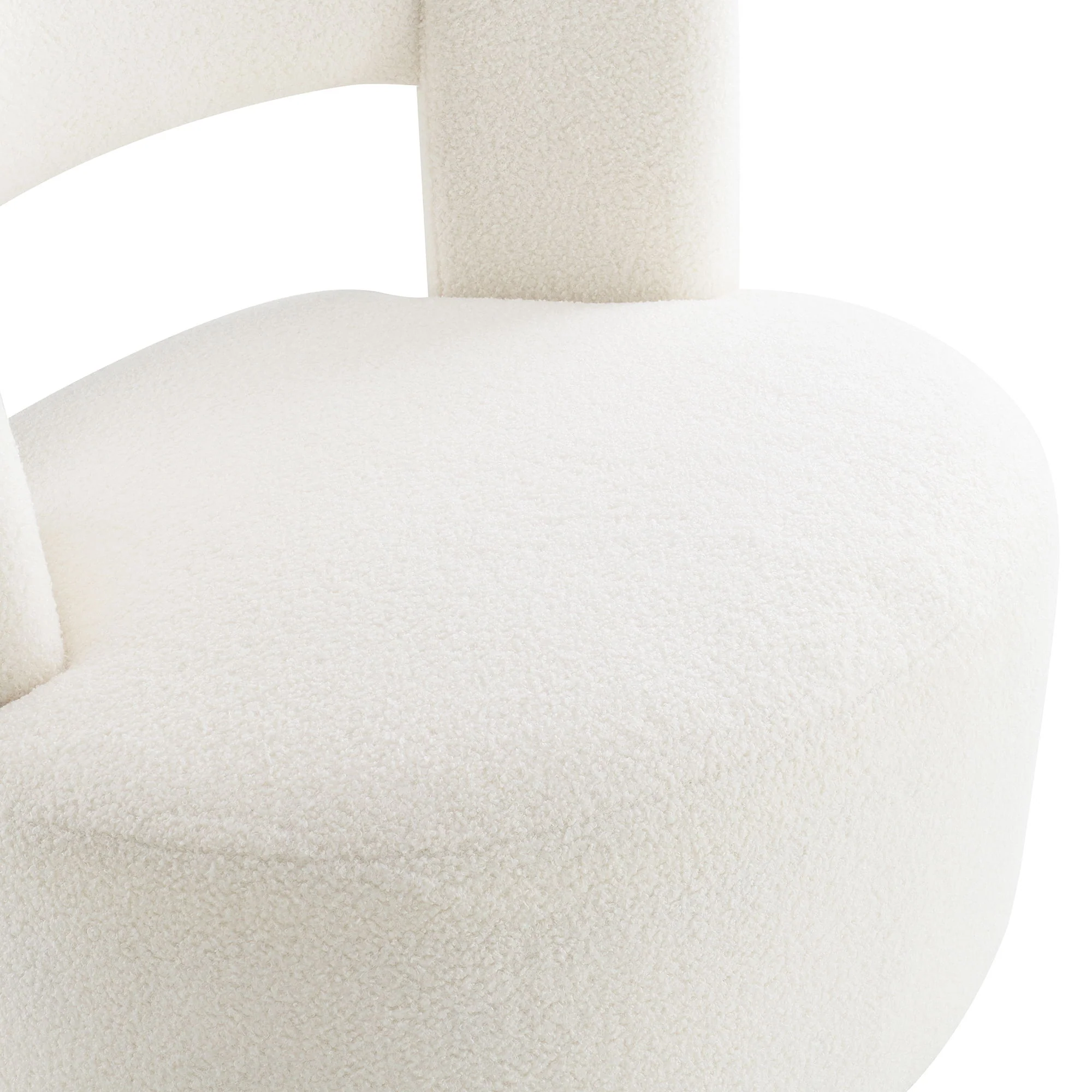 Swivel Comfy Round Barrel Chair With Soft Teddy Fabric For Living Room - Image 6