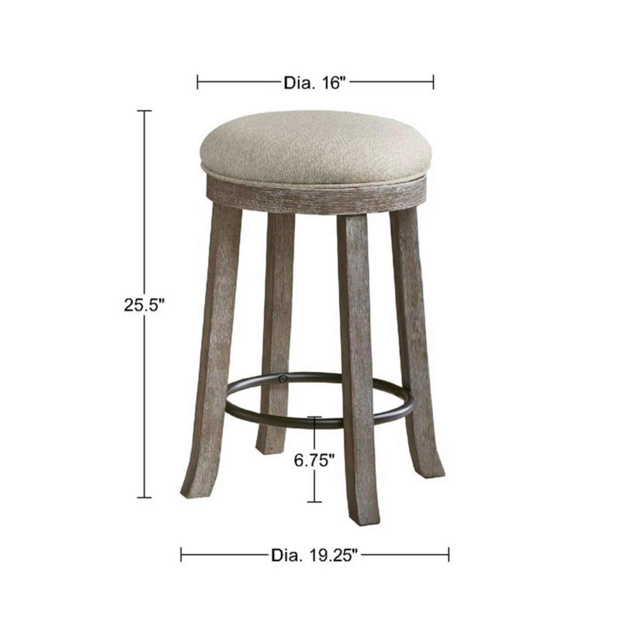 Swivel Counter Stool - Cream / Reclaimed Gray - Image 4