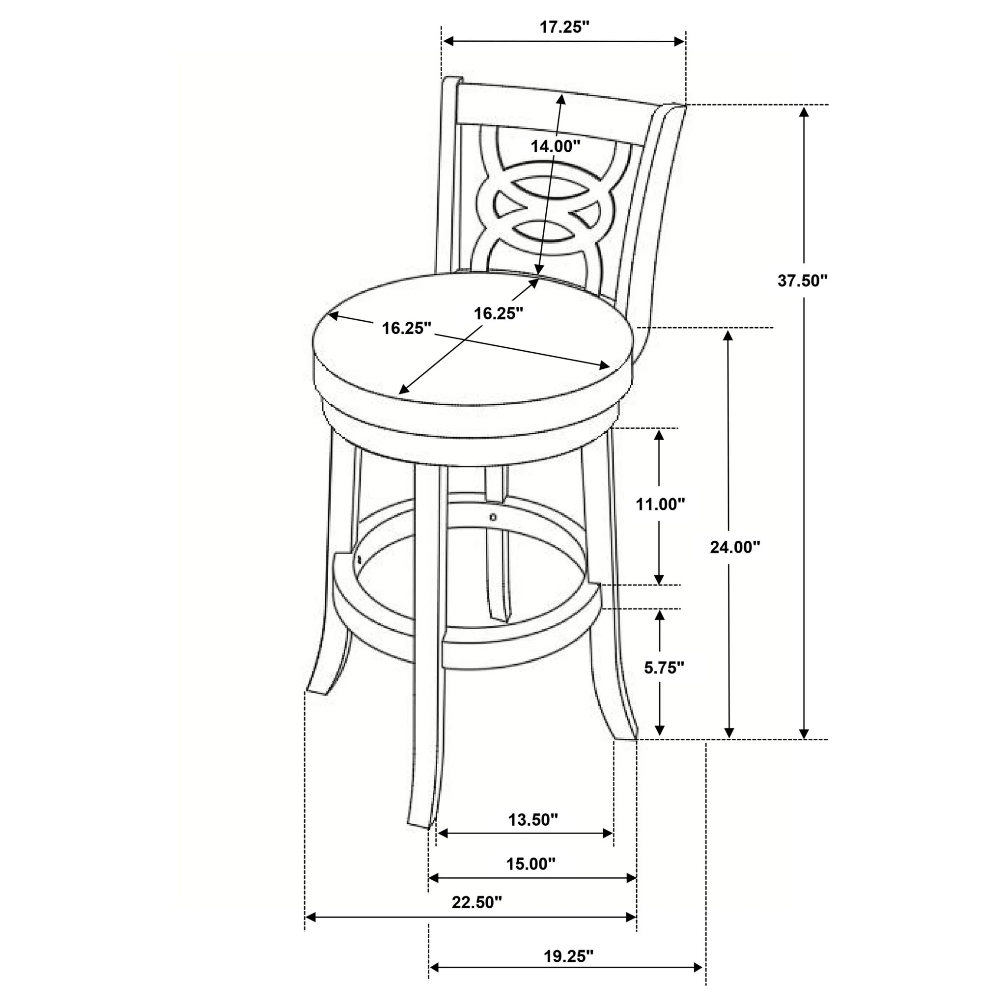 Swivel Counter Stool (Set of 2) - Black - Image 6