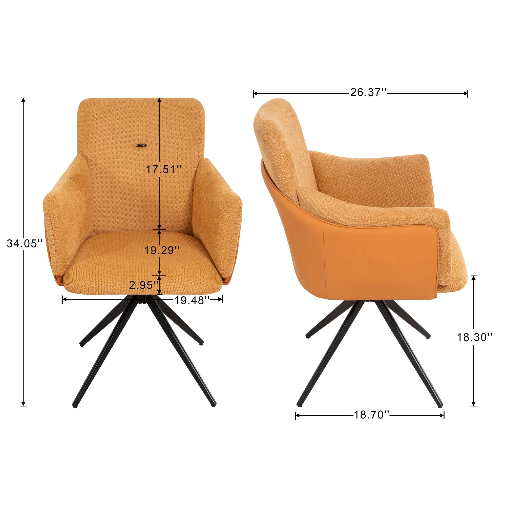 Swivel Home Office Desk Chairs With Arm (Set of 2) - Image 18