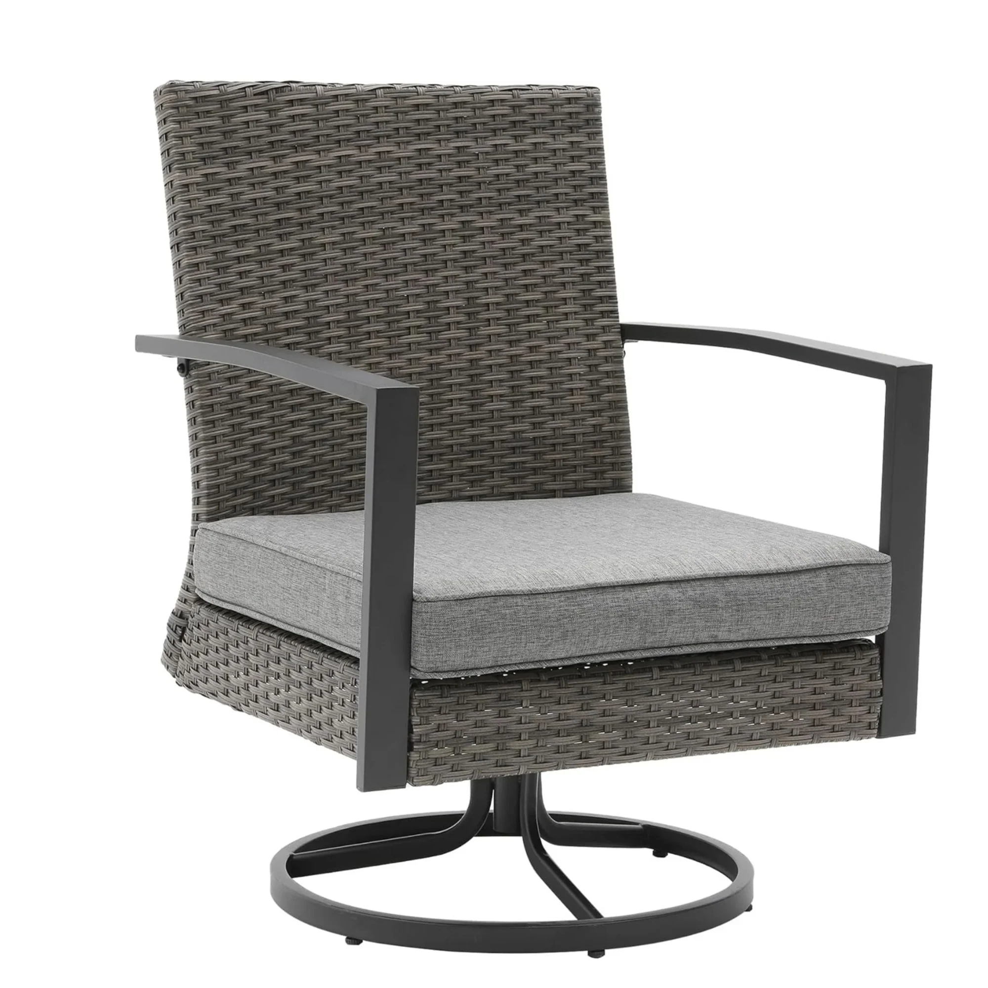 Swivel Rocker Patio Chairs With Cushions, All Weather (Set of 2) - Gray - Image 8
