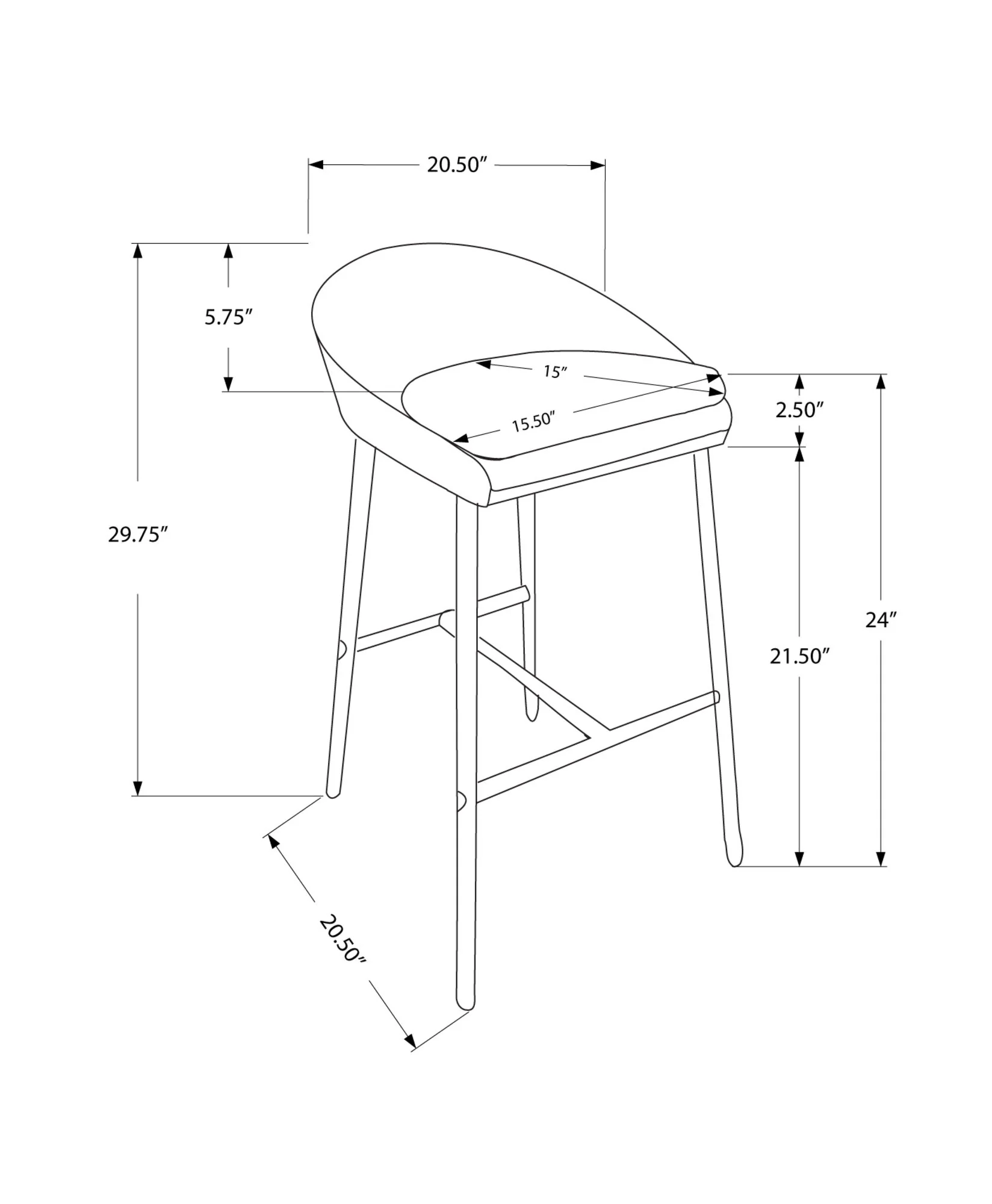 Swivel Stool Bar Height, Contemporary & Modern (Set of 2) - Image 7