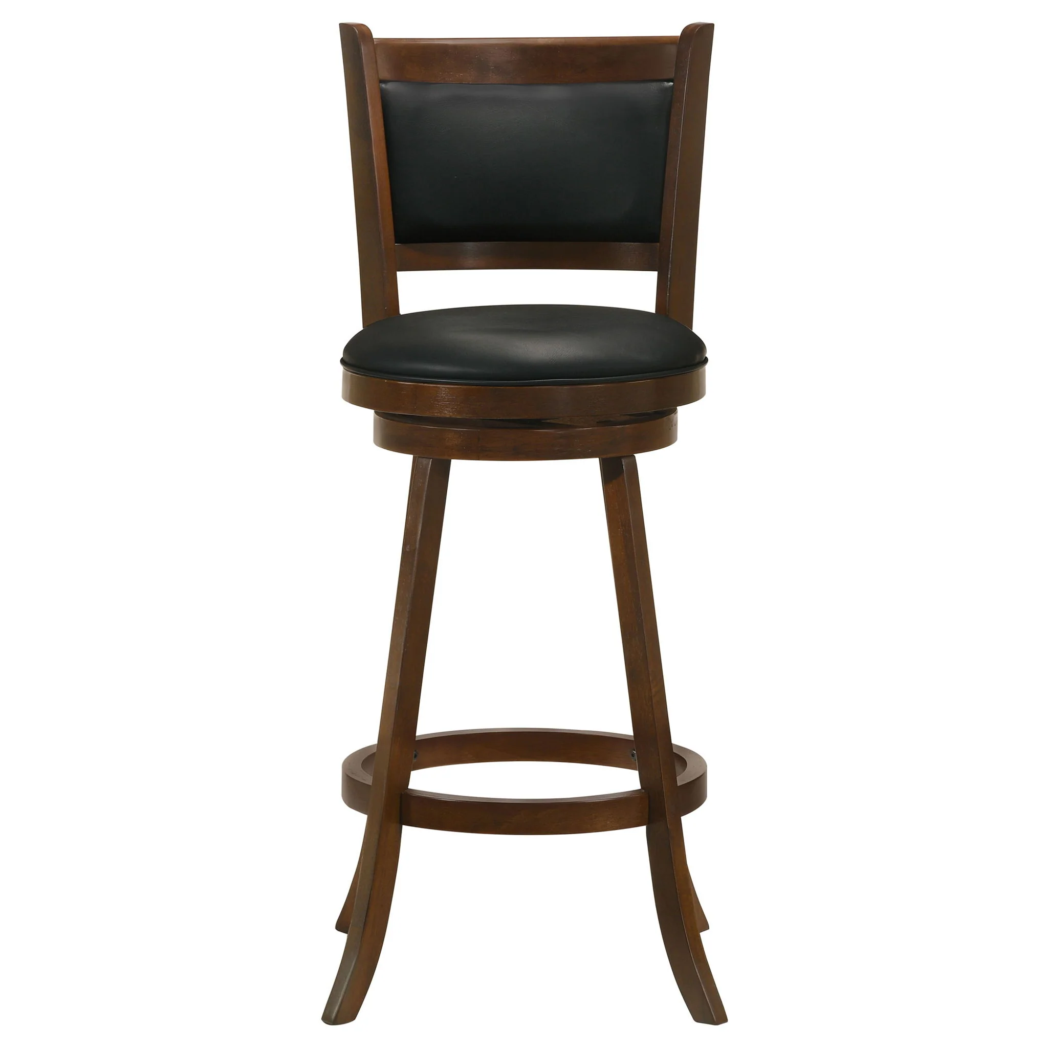 Swivel Stool With Upholstered Seat (Set of 2) - Black / Brown - Image 2