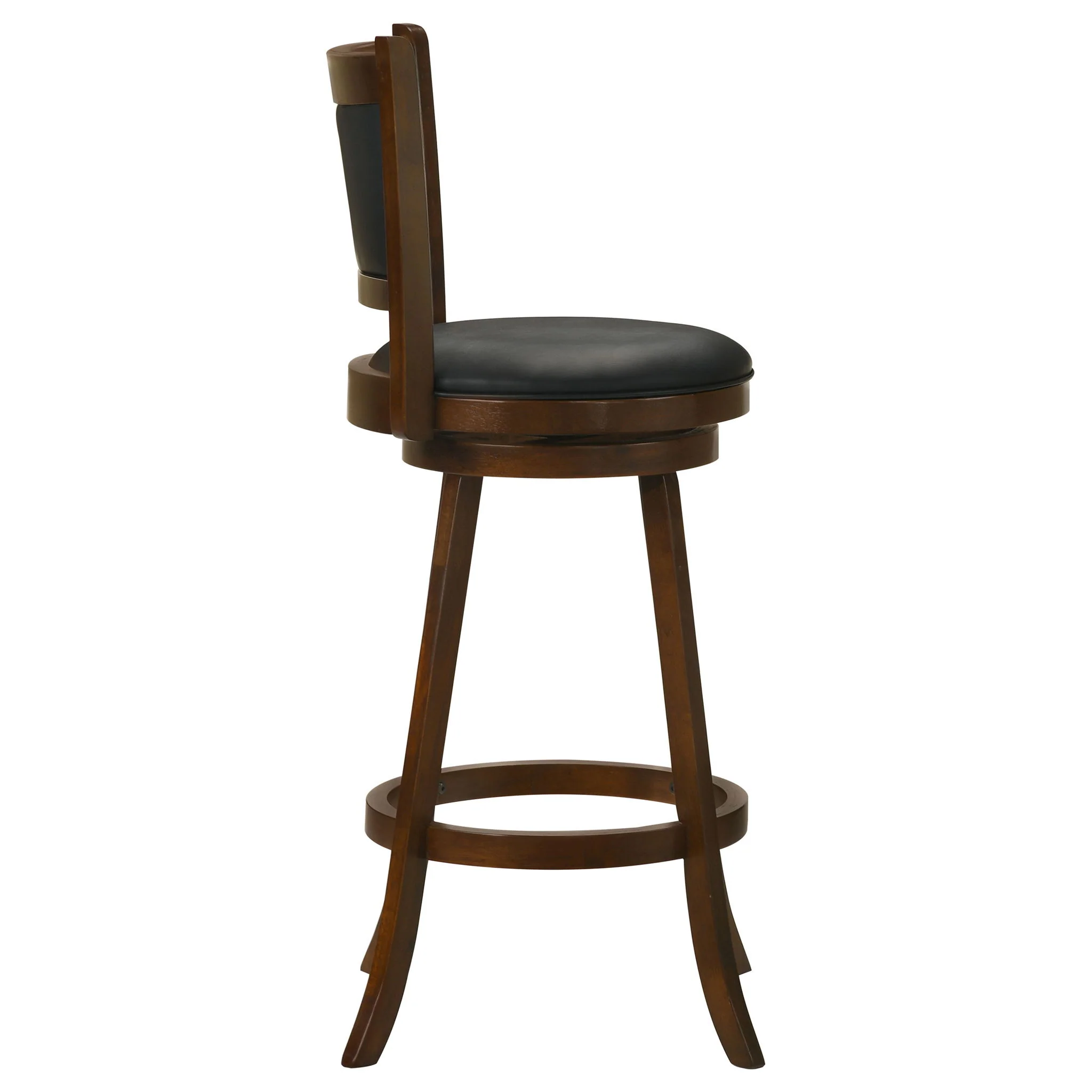 Swivel Stool With Upholstered Seat (Set of 2) - Black / Brown - Image 5