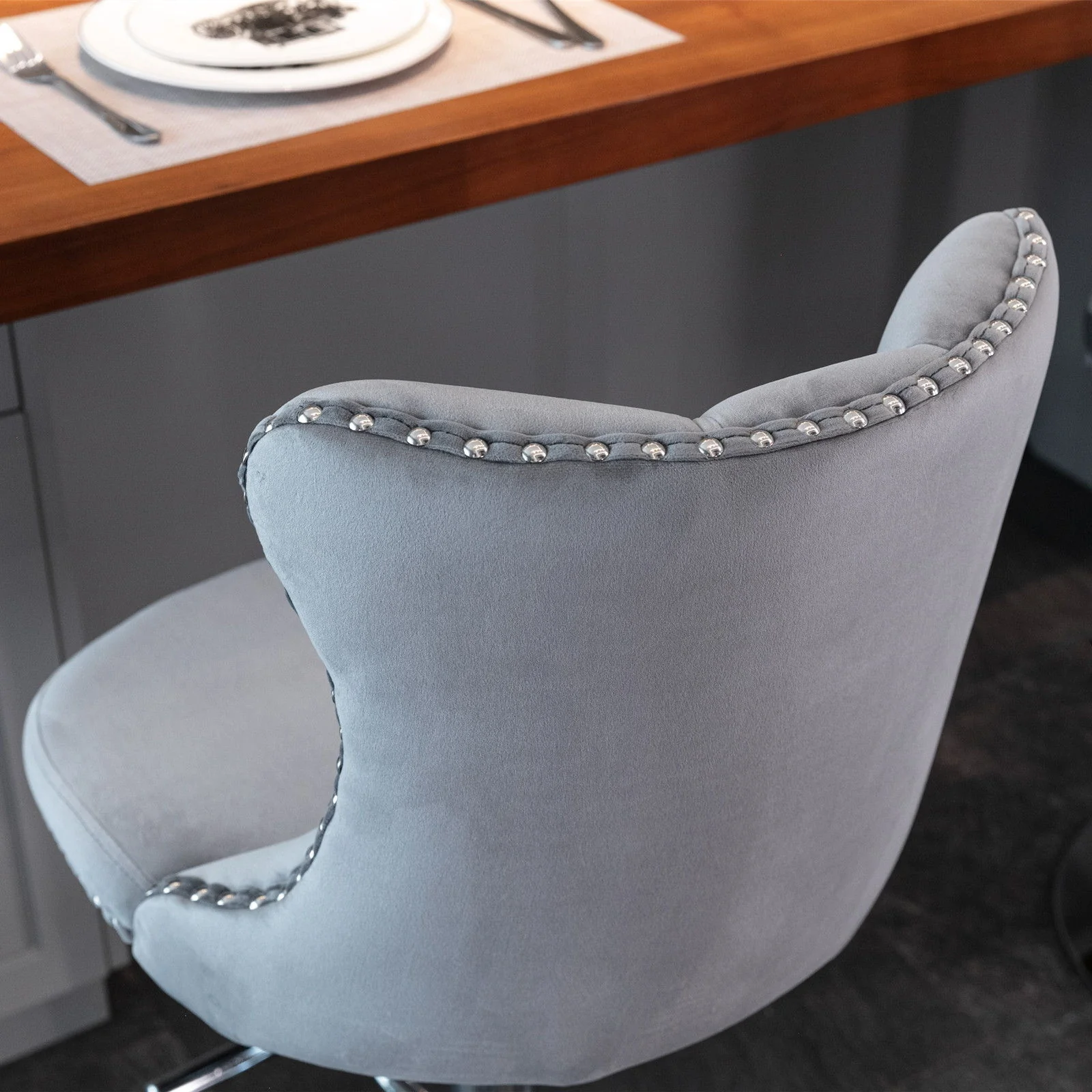 Swivel Barstools Adjusatble Seat Height From 25-33", Modern Upholstered Base Bar Stools With Backs Comfortable Tufted For Home Pub And Kitchen Island (Set of 2) - Image 76