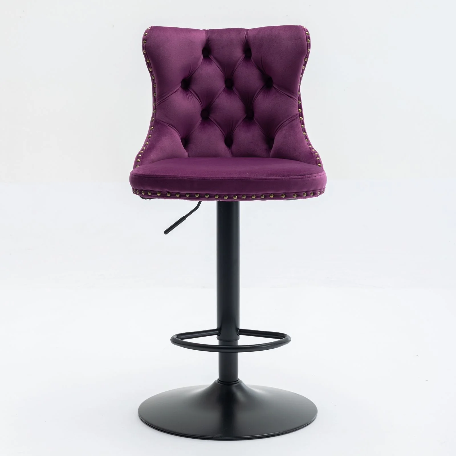Swivel Barstools Adjusatble Seat Height, Modern Upholstered Bar Stools With Backs Comfortable Tufted For Home Pub And Kitchen Island (Set of 2) - Image 13