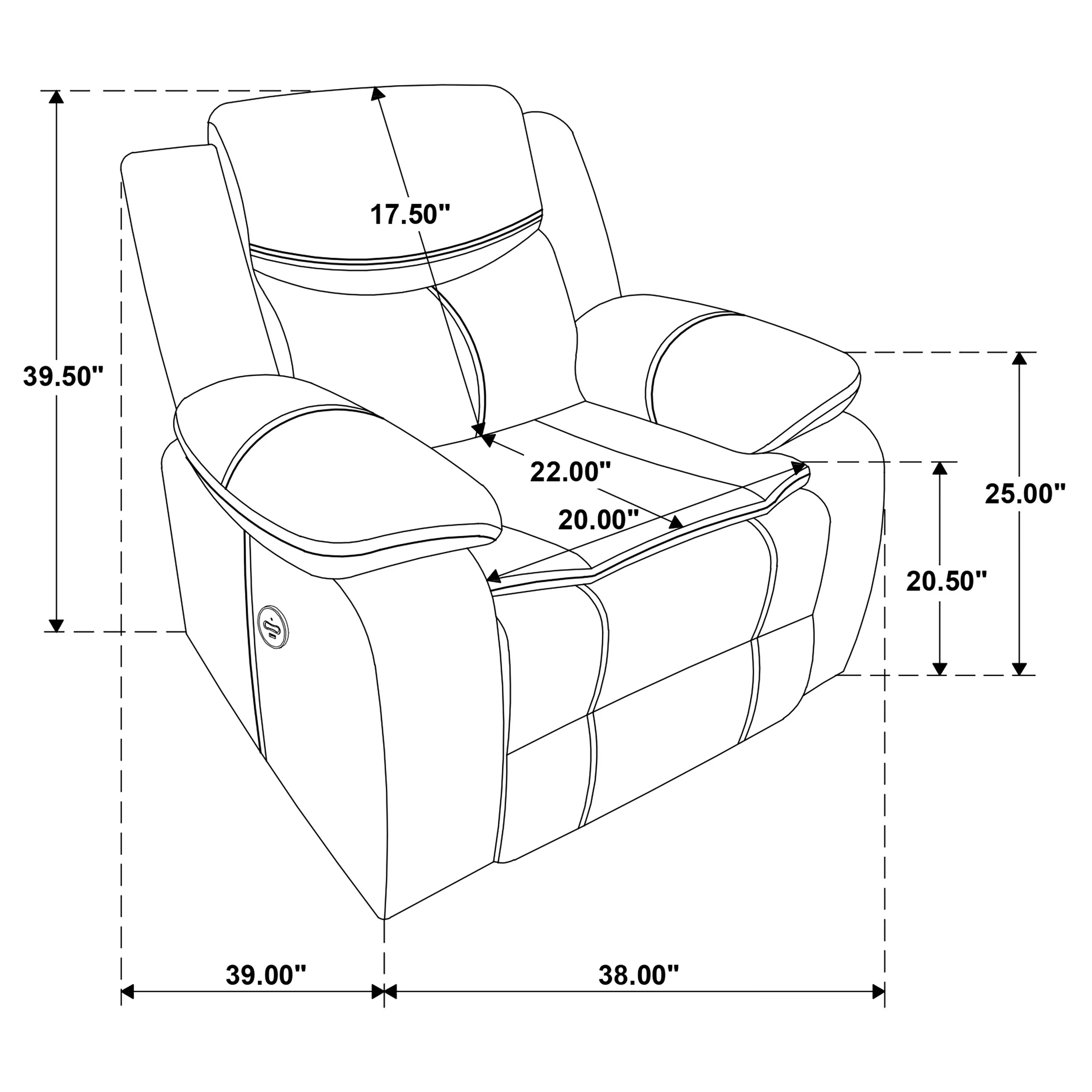 Sycamore Upholstered Power Recliner Chair Dark Brown - Image 10