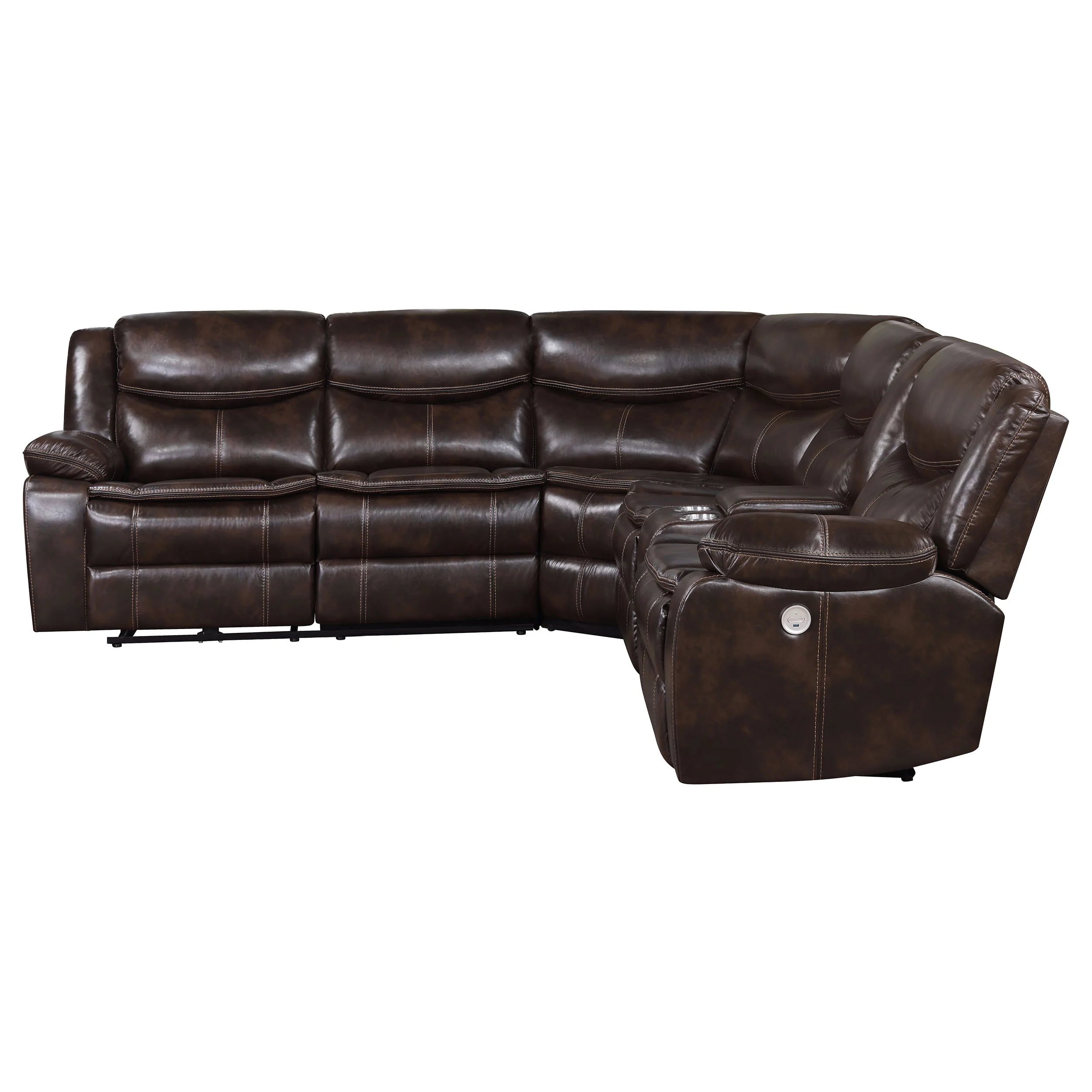 Sycamore Upholstered Power Reclining Sectional - Dark Brown - Image 7