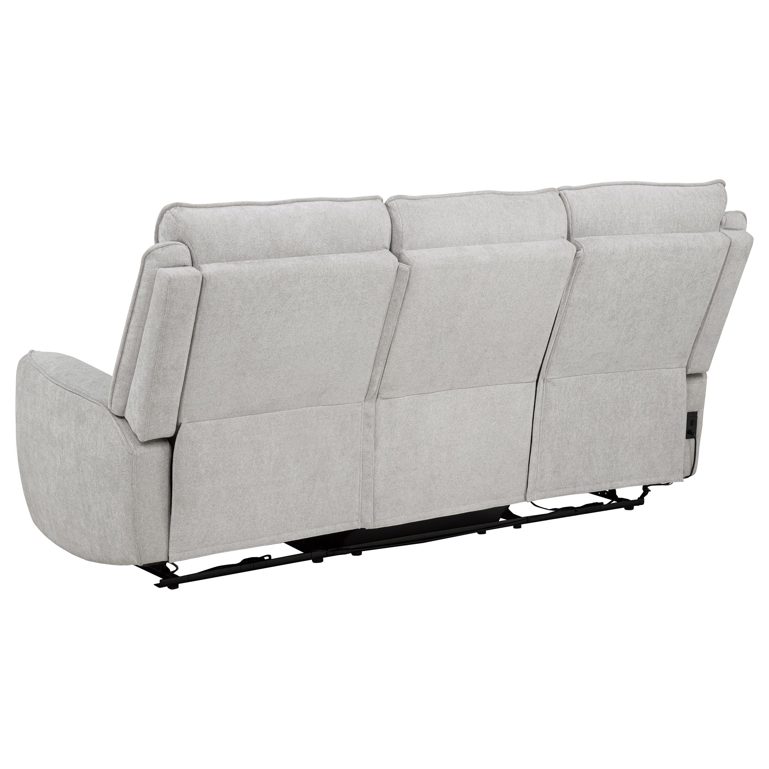 Sylmar Chenille Upholstered Power Reclining Sofa Dove Grey - Image 9