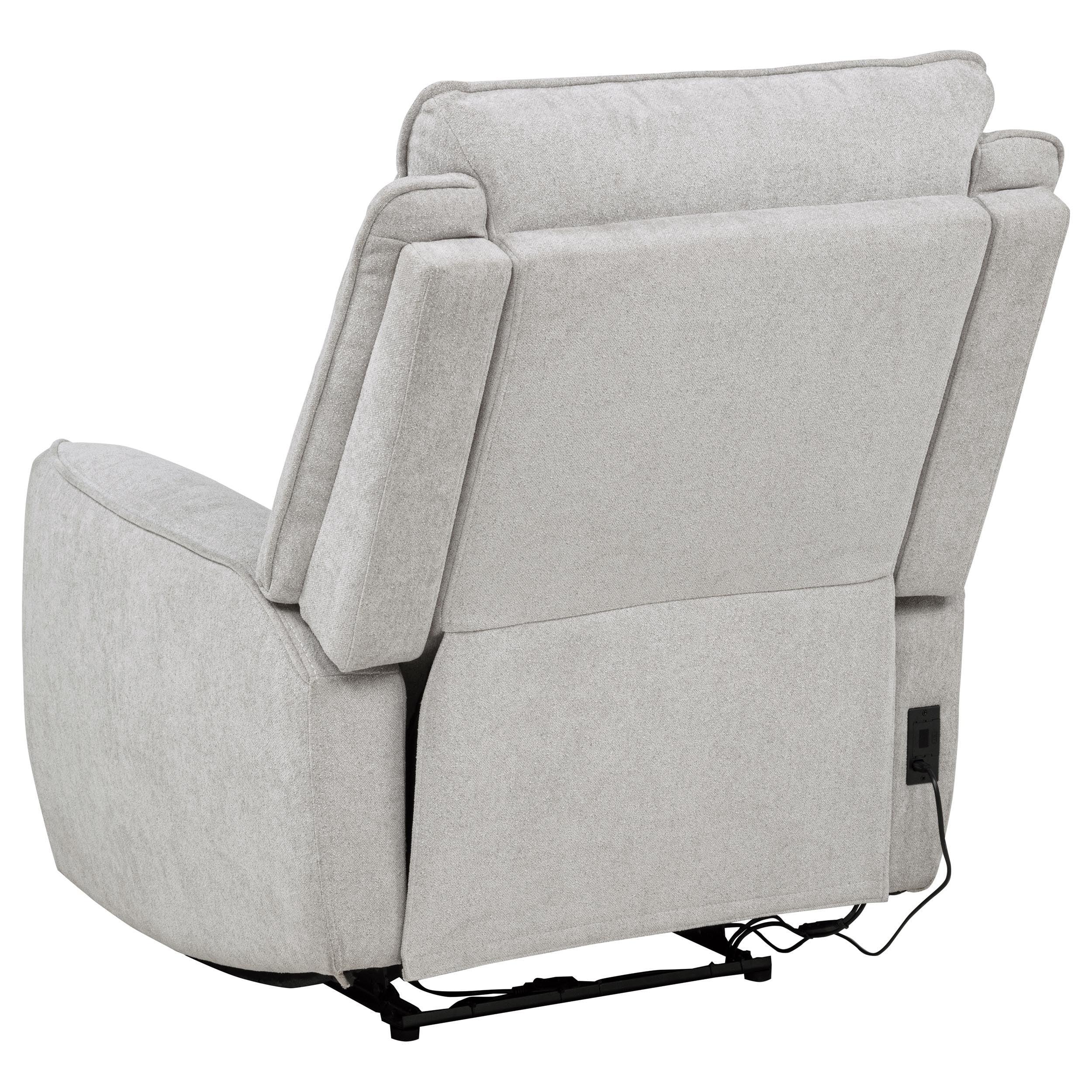 Sylmar Chenille Power Recliner in Dove Grey - Image 10