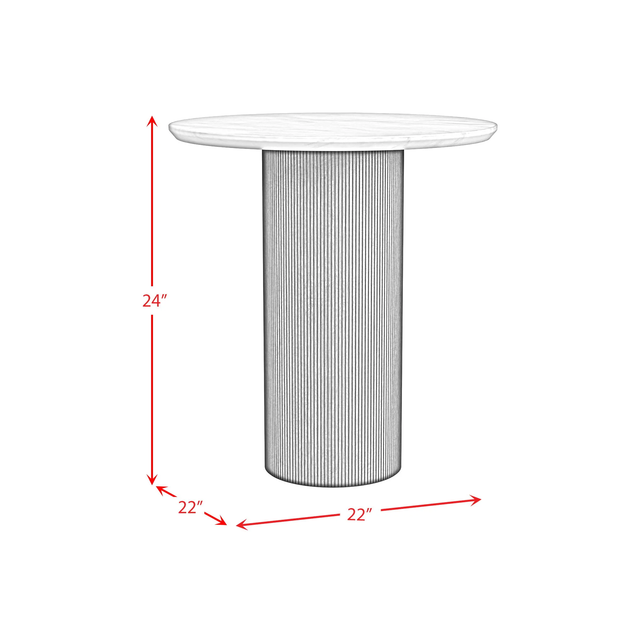 Sylvie - Round Table With White Faux Marble Top And Base - Image 2