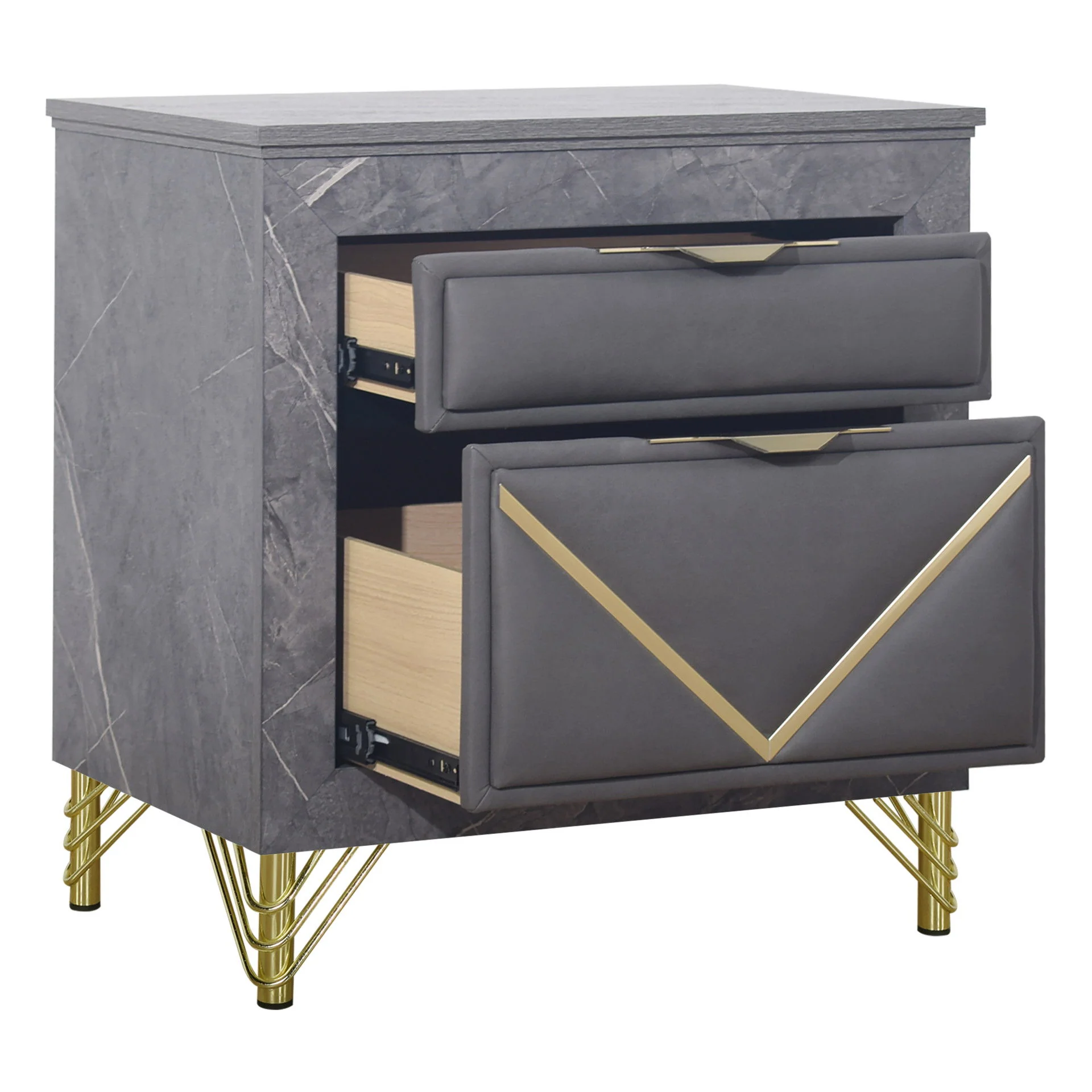 Symmetry - 2 Drawer Nightstand - Charcoal - Image 5