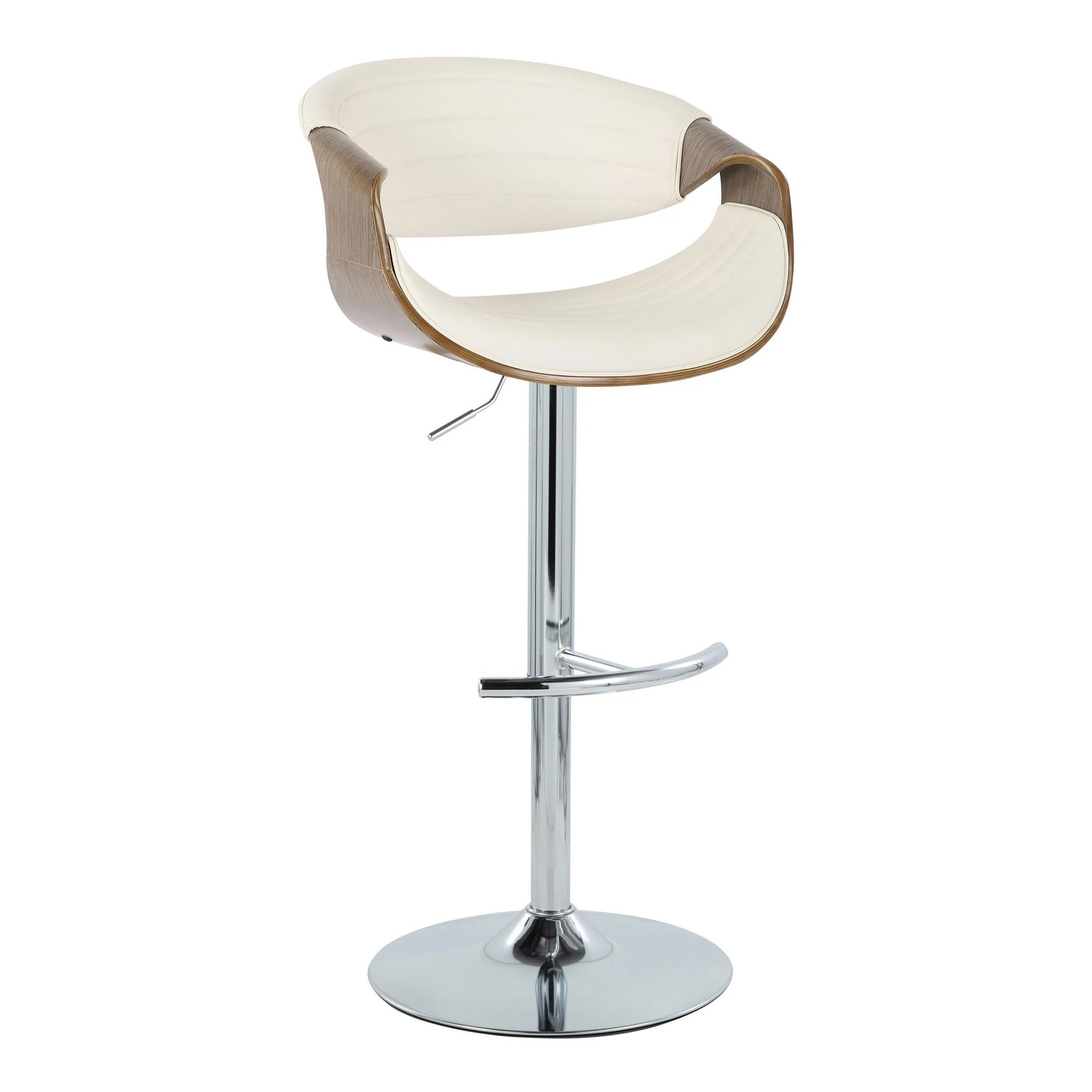 Symphony - Mid Century Modern Adjustable Barstool With Swivel & Rounded T Footrest (Set of 2) - Image 8
