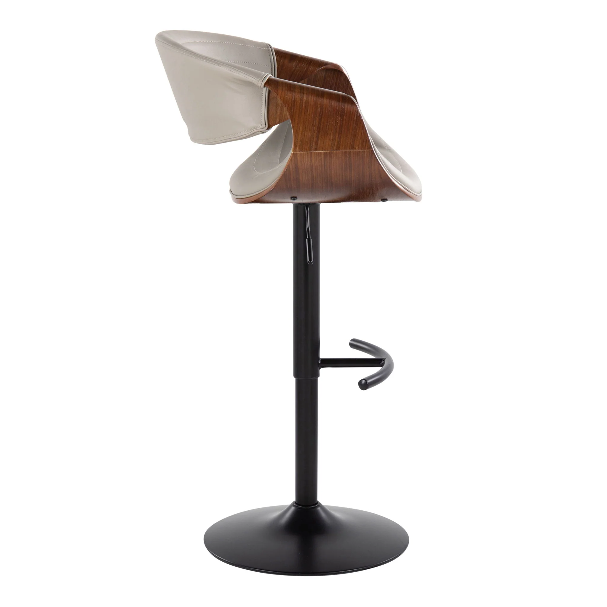 Symphony - Mid Century Modern Adjustable Barstool With Swivel With Rounded T Footrest (Set of 2) - Image 18