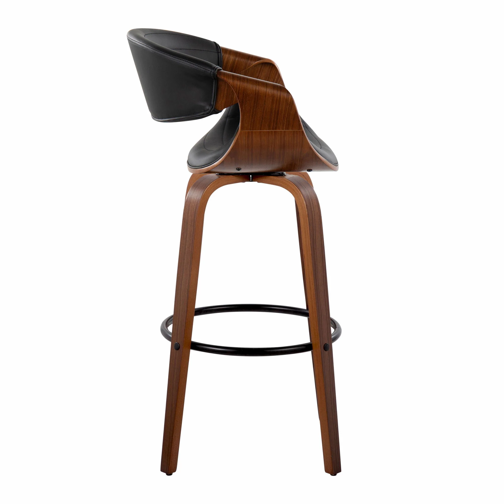 Symphony - Mid Century Modern Fixed Height Barstool With Swivel And Round Footrest (Set of 2) - Image 4