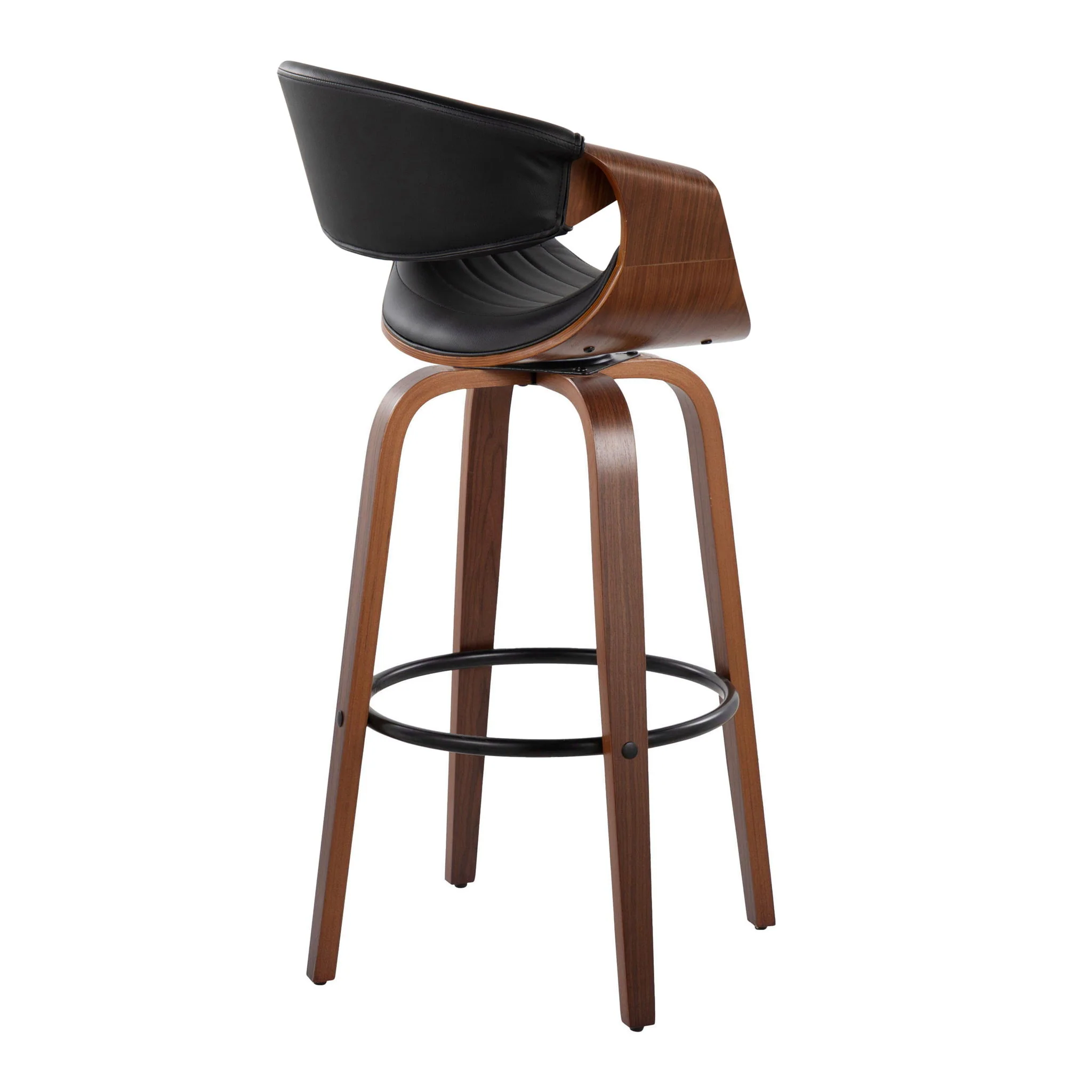 Symphony - Mid Century Modern Fixed Height Barstool With Swivel And Round Footrest (Set of 2) - Image 5