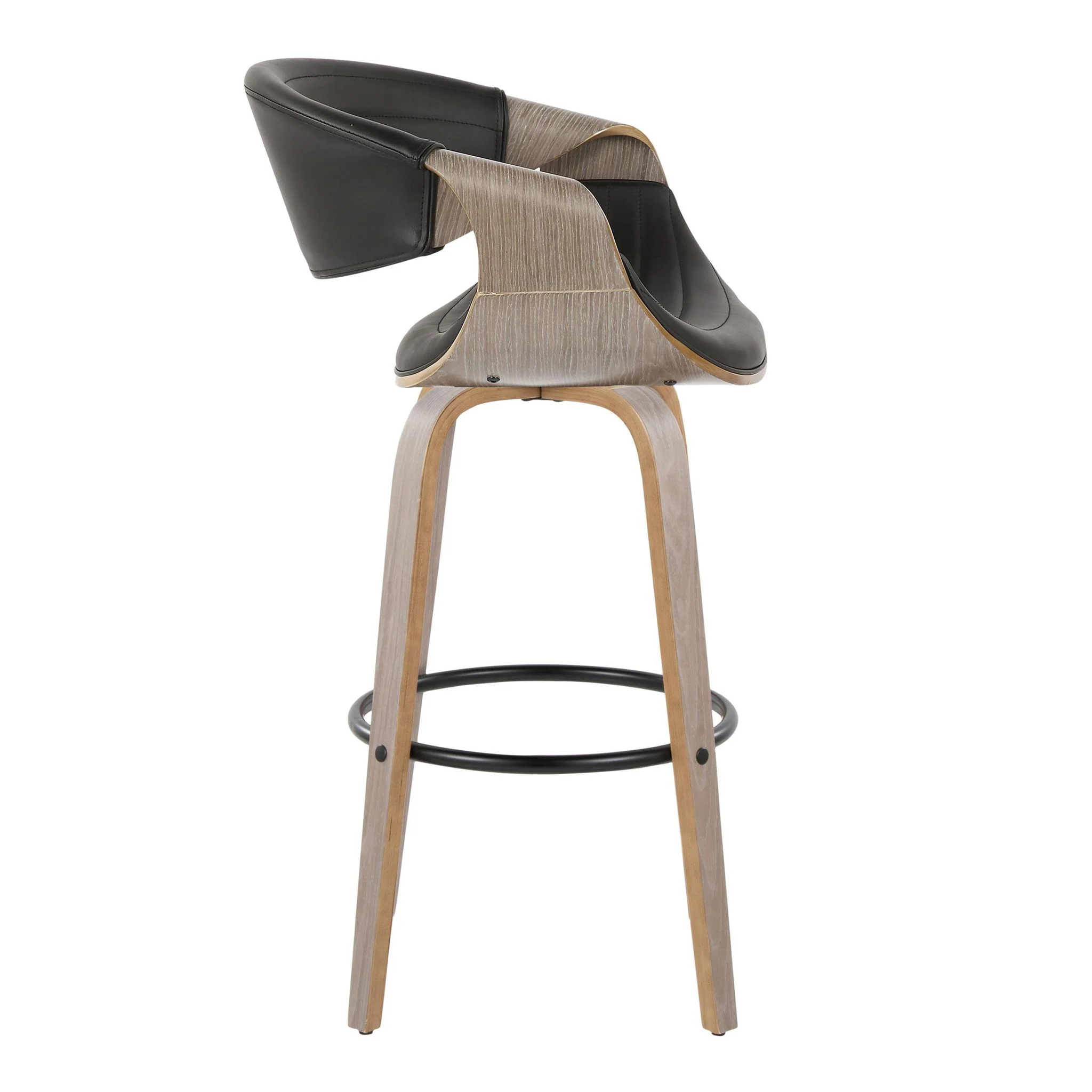 Symphony - Mid-Century Modern Fixed Height Barstool With Swivel With Round Footrest (Set of 2) - Image 5