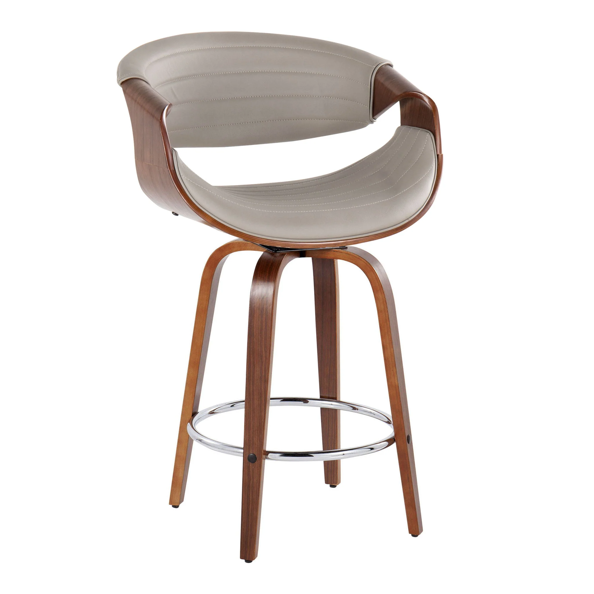 Symphony - Mid Century Modern Fixed Height Counter Stool & Swivel With Round Footrest (Set of 2) - Image 10