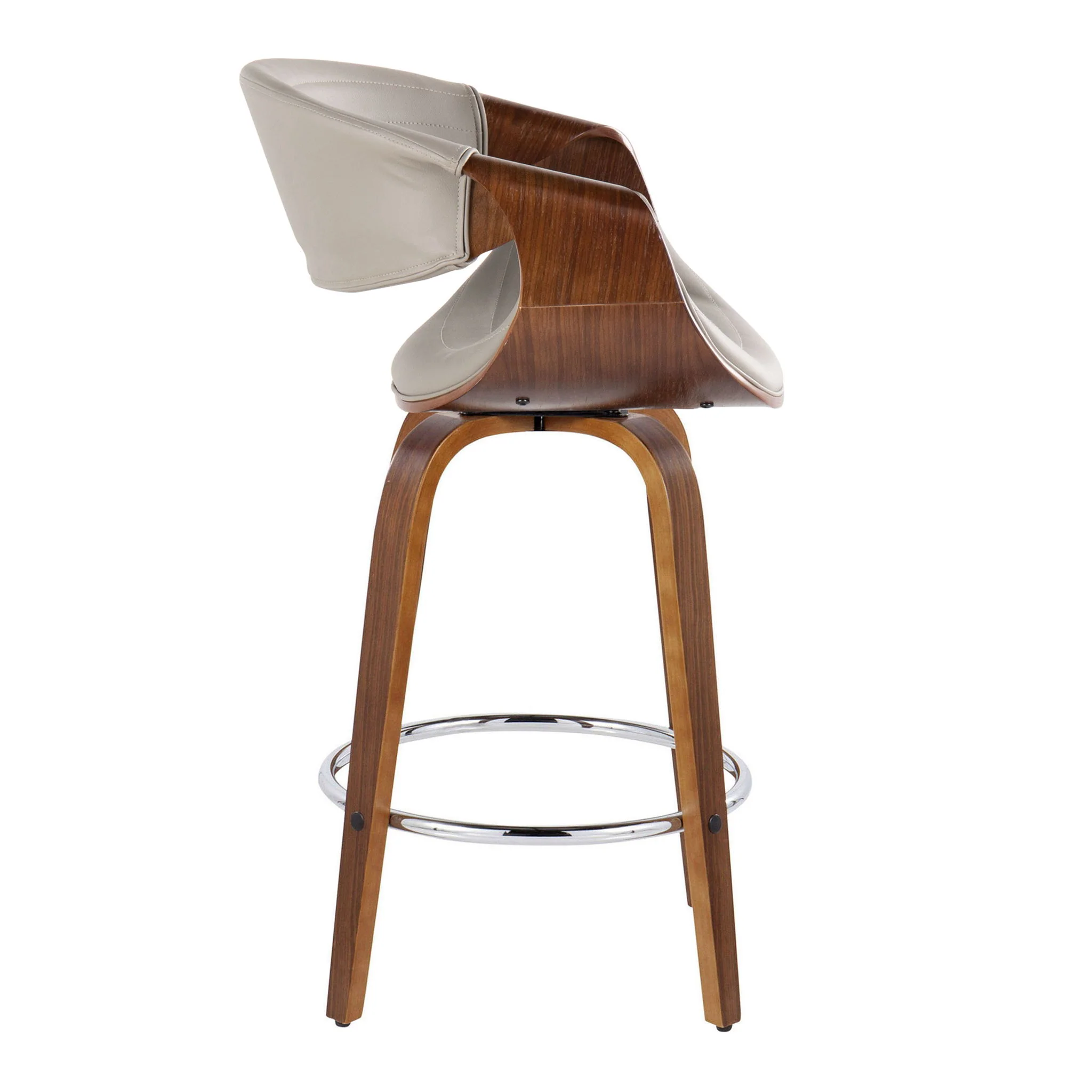 Symphony - Mid Century Modern Fixed Height Counter Stool & Swivel With Round Footrest (Set of 2) - Image 8