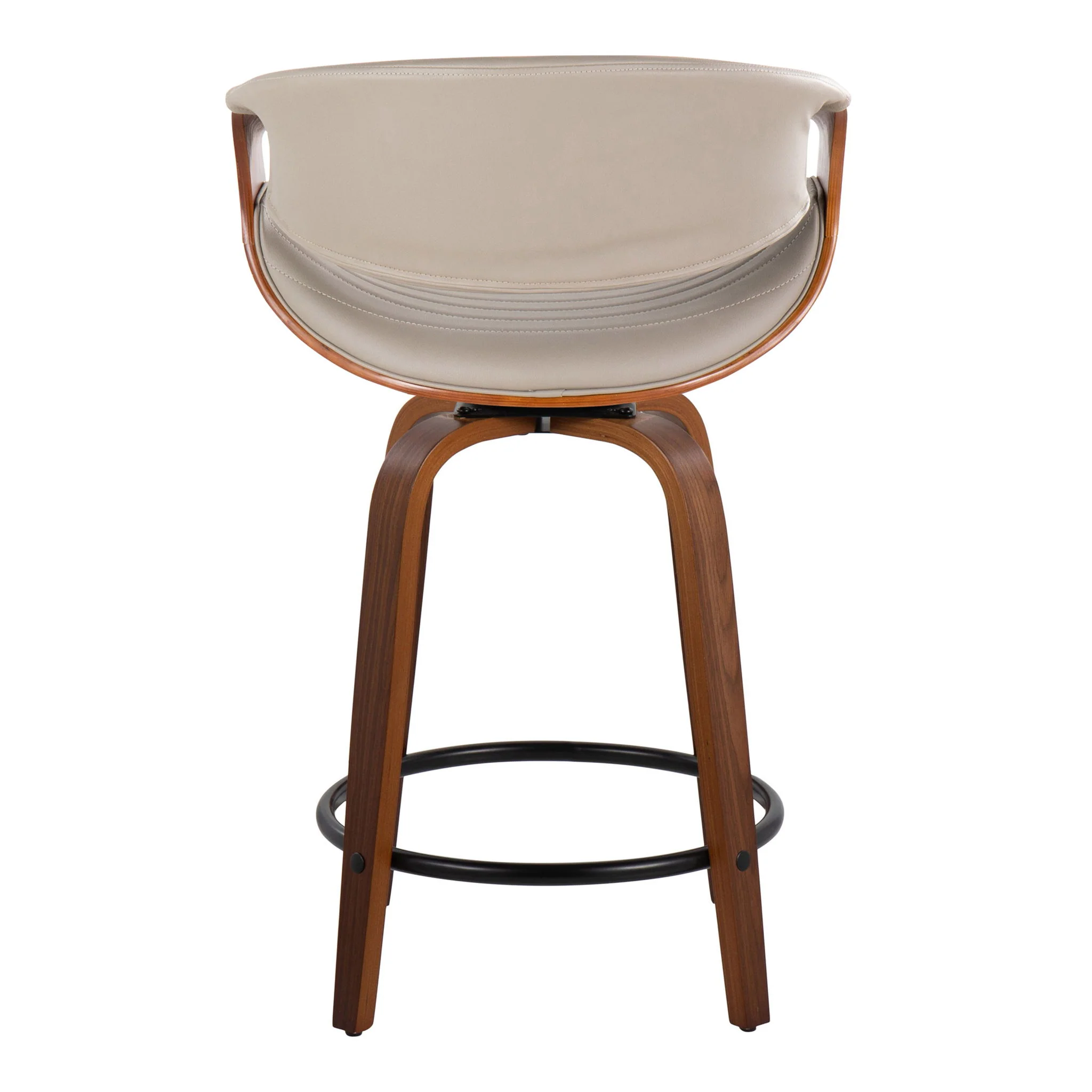 Symphony - Mid Century Modern Fixed Height Counter Stool With Swivel With Round Footrest (Set of 2) - Image 13