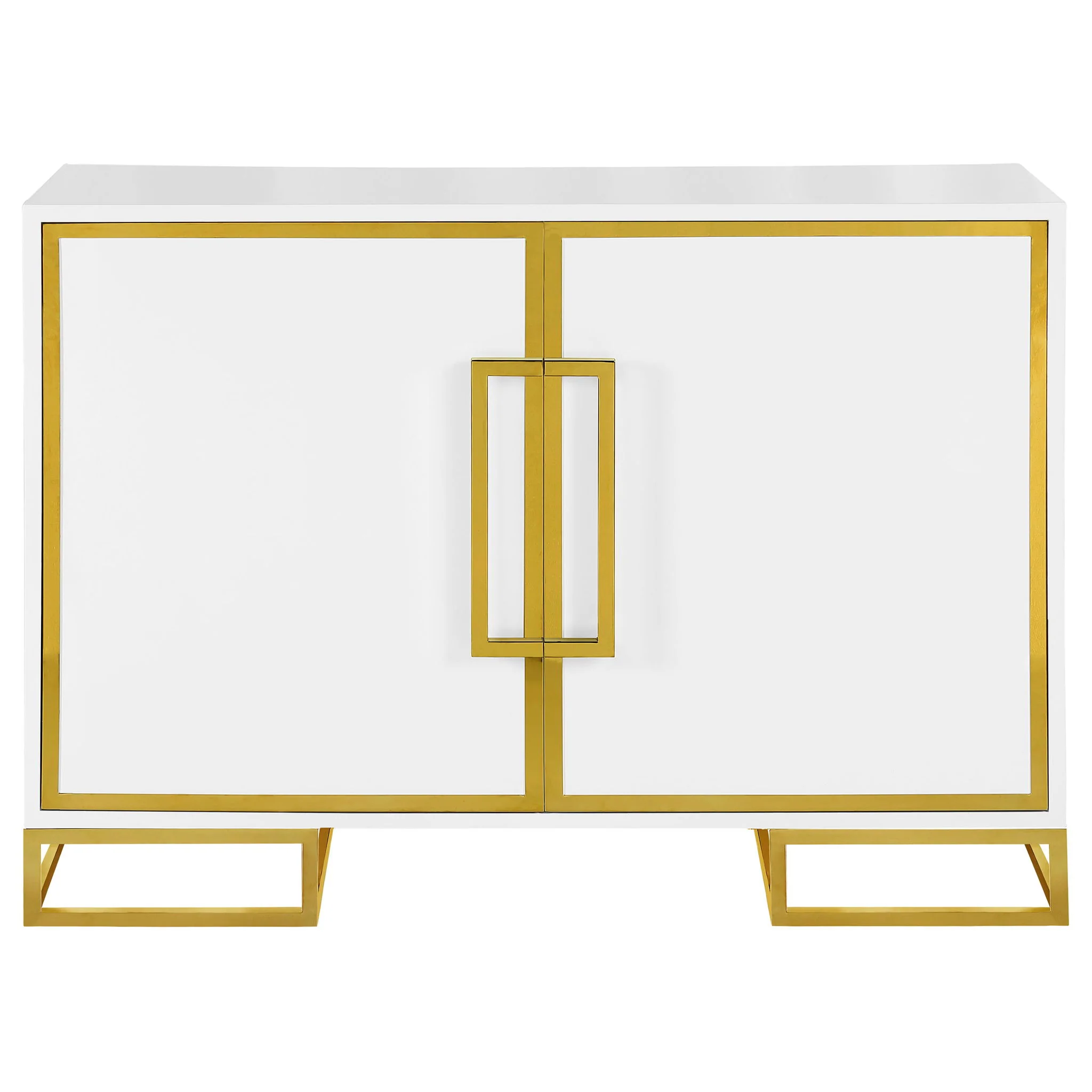 Synchrony - 2 Door Accent Cabinet With Art Deco Trim - White - Image 4