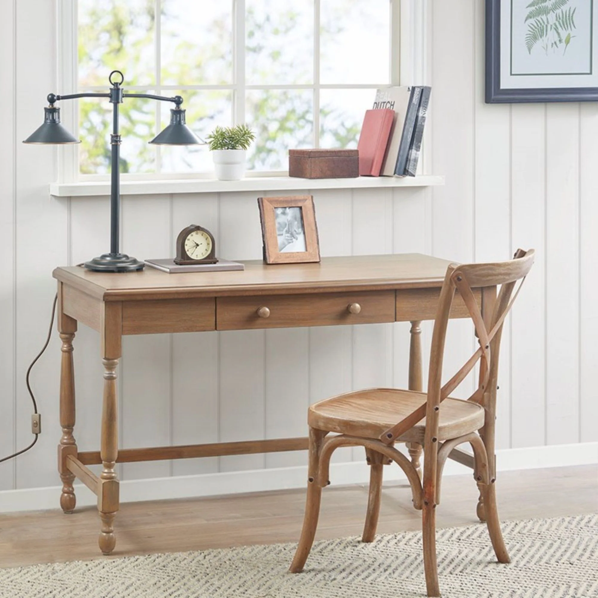 Tabitha - Desk With Drawer And Turned Legs - Natural - Image 8