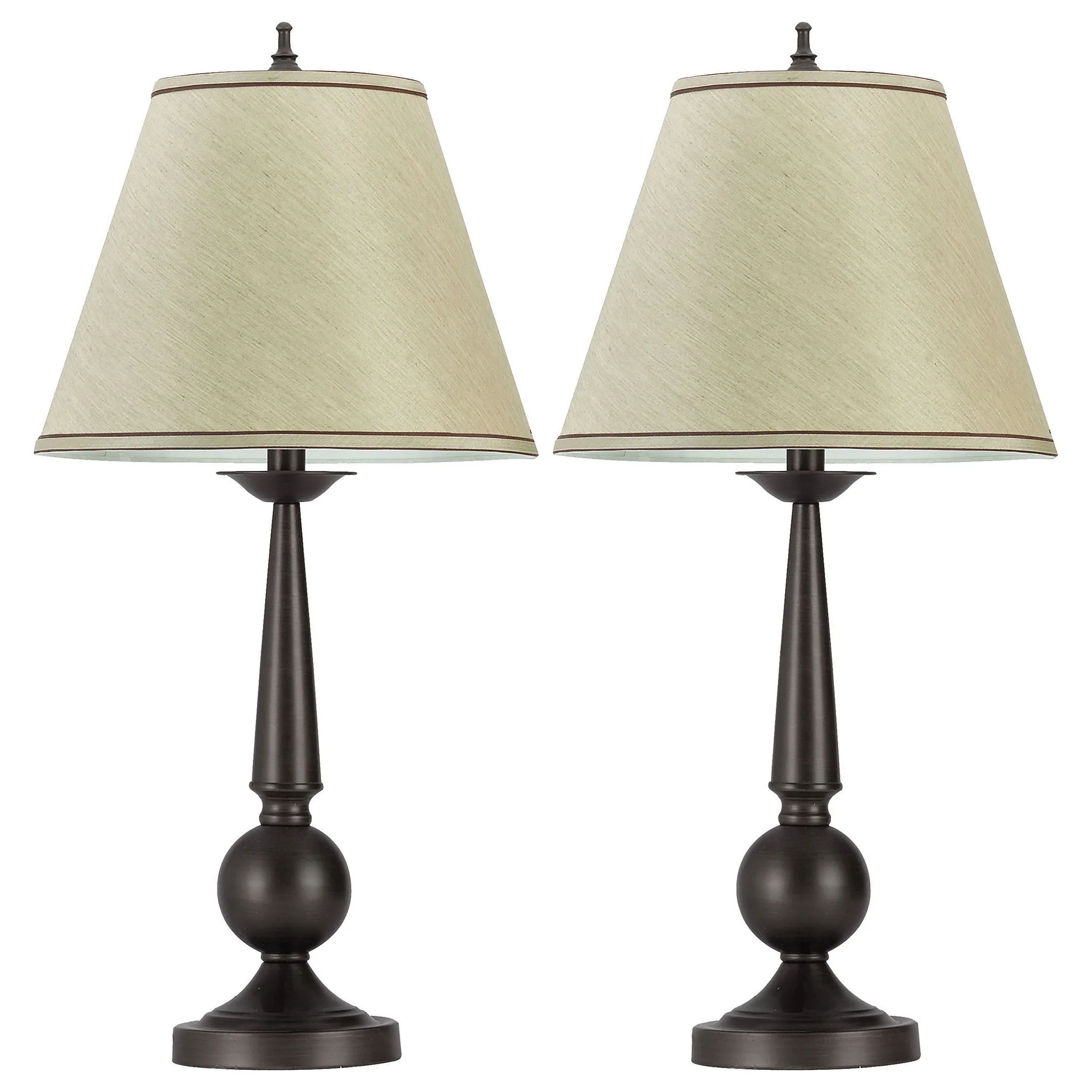Table Lamps With Cone Shade (Set of 2) - Beige / Brown - Image 6