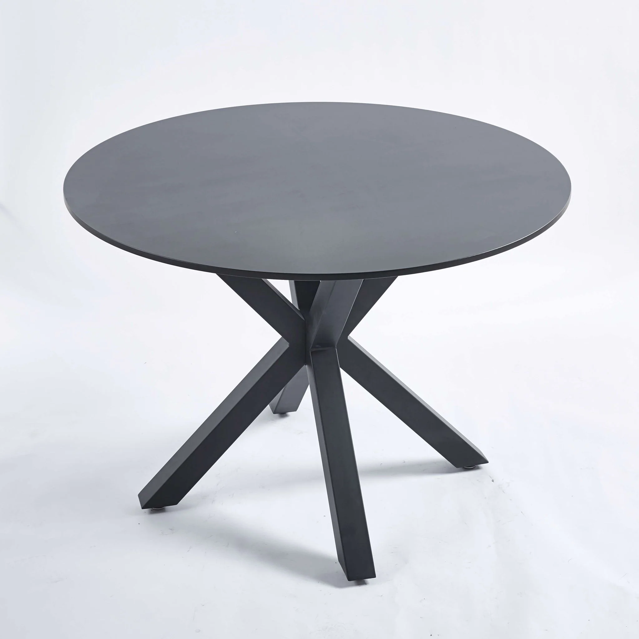 Table Mid-Century Dining Table For 4 - 6 People With Round Table Top, Pedestal Dining Table, End Table Leisure Coffee Table, Cross Leg - Image 2