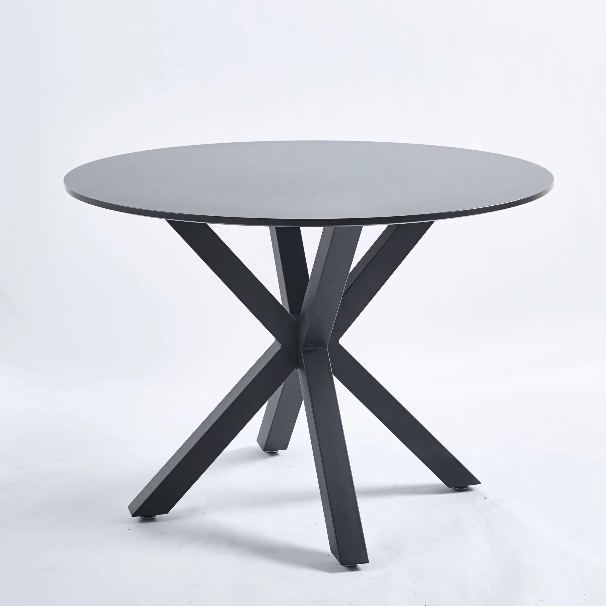 Table Mid-Century Dining Table For 4 - 6 People With Round Table Top, Pedestal Dining Table, End Table Leisure Coffee Table, Cross Leg - Image 3