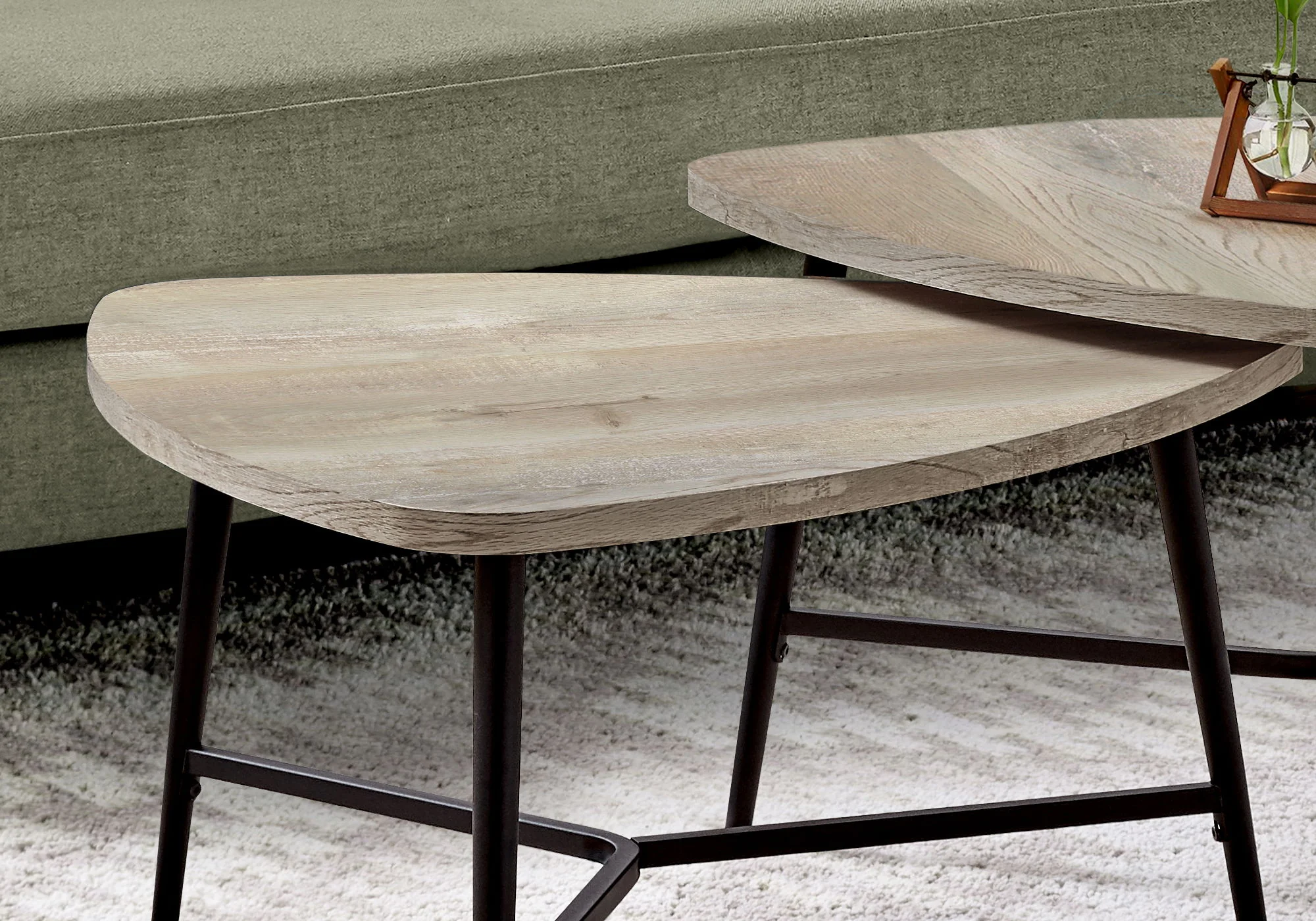Table Set, Coffee, End, Side, Accent, Living Room / Beige Laminate, Contemporary, Modern (Set of 2) - Taupe - Image 3