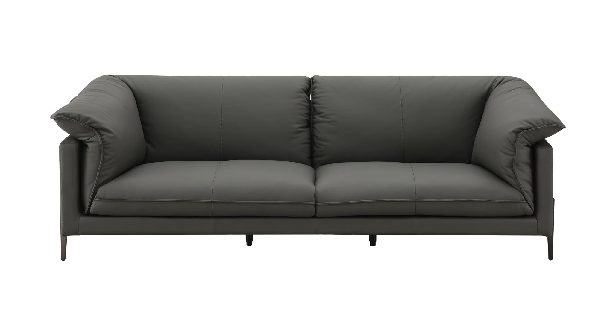 Tadi - Top Grain Leather Sofa - Black - Image 2