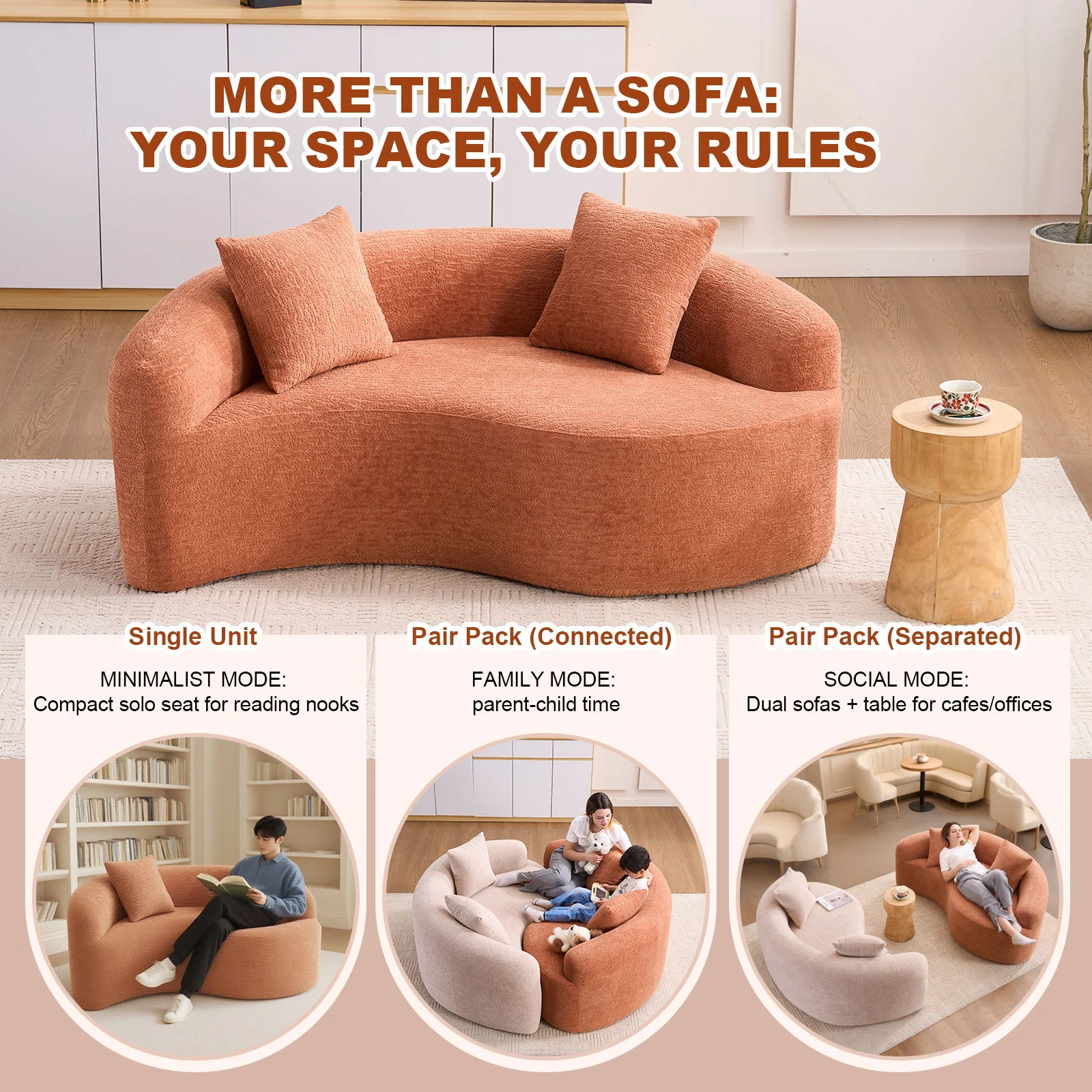 Tai Chi - Curved Dual Depth Loveseat - Image 18