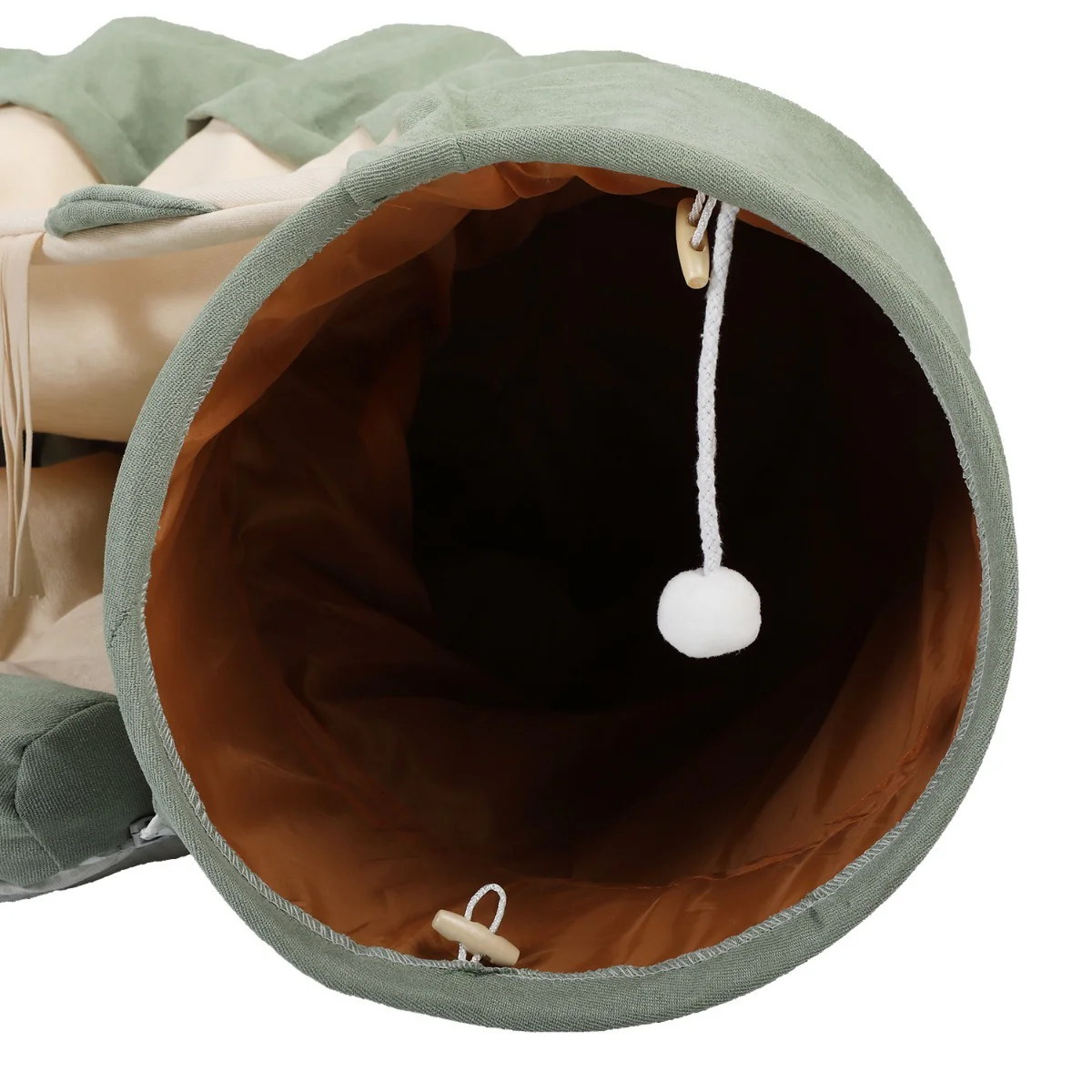 Talitha 49-Inch Collapsible Cat Tunnel Bed with Cushioned Mat and Hanging Toys - Image 21