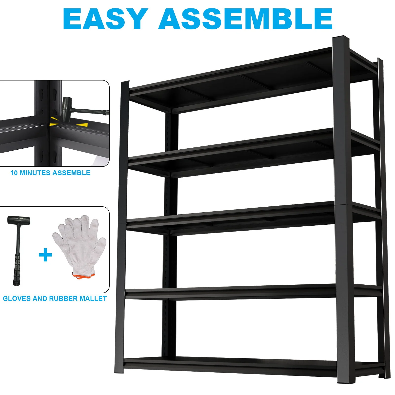 Tall Metal Shelves With Removable Dividers Are High Capacity And Load Bearing For Garages, Kitchens And Offices - Image 7