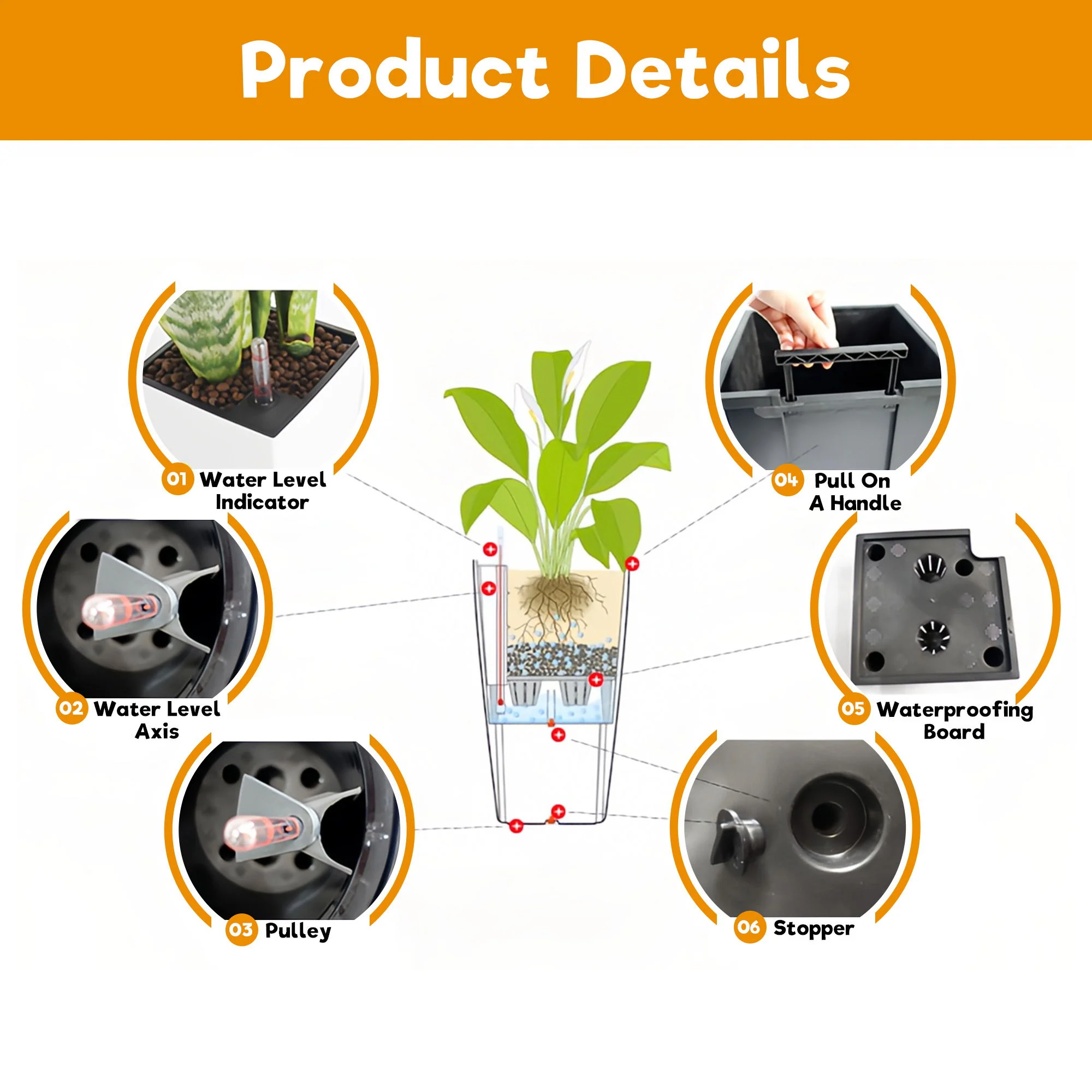 Tall Planters Set With Water Level Monitor And Auto Watering - Image 18