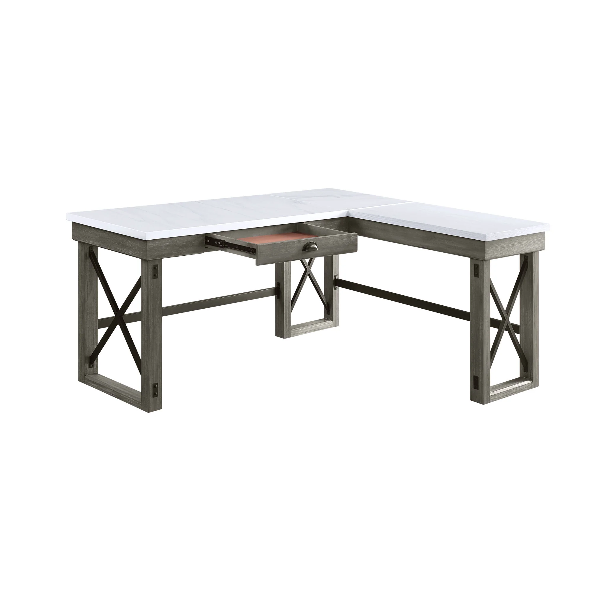 Talmar - Marble Top Weathered Writing Desk With Lift Top - Image 3