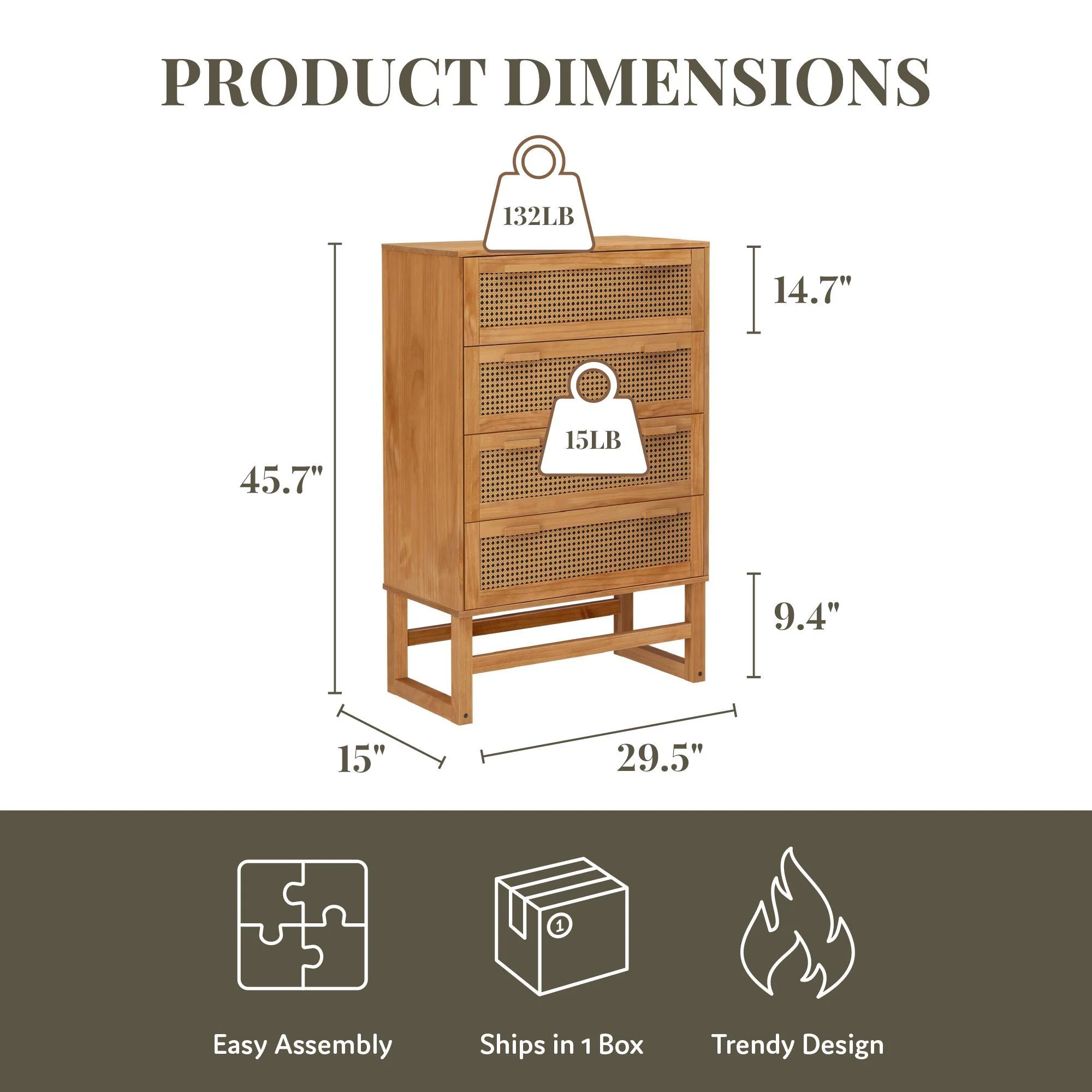 Talo - 4 Drawer Dresser - Natural - Image 7