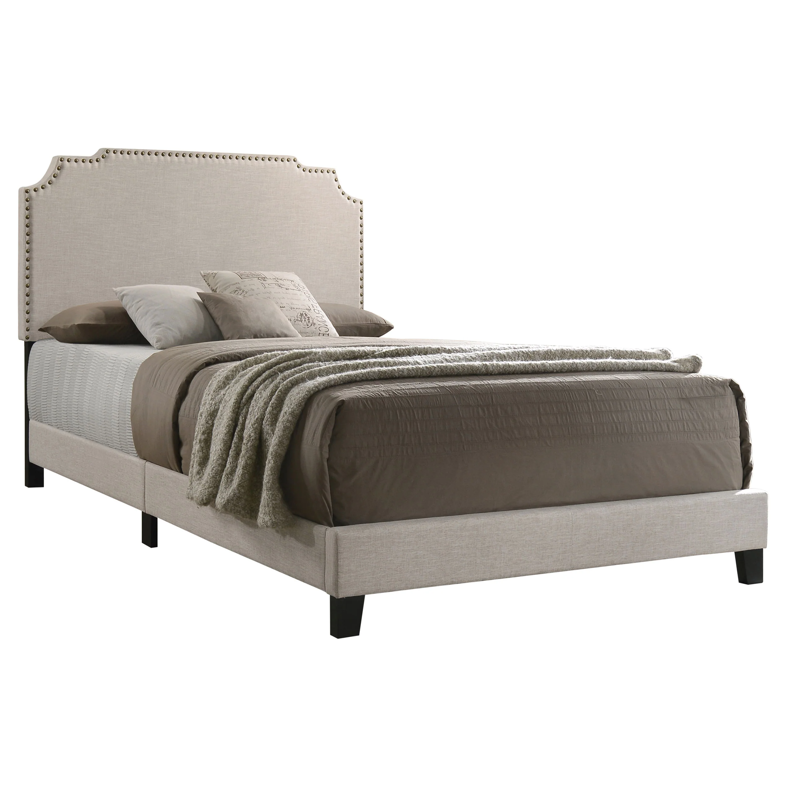 Tamarac Upholstered Full Panel Bed in Beige - Image 3