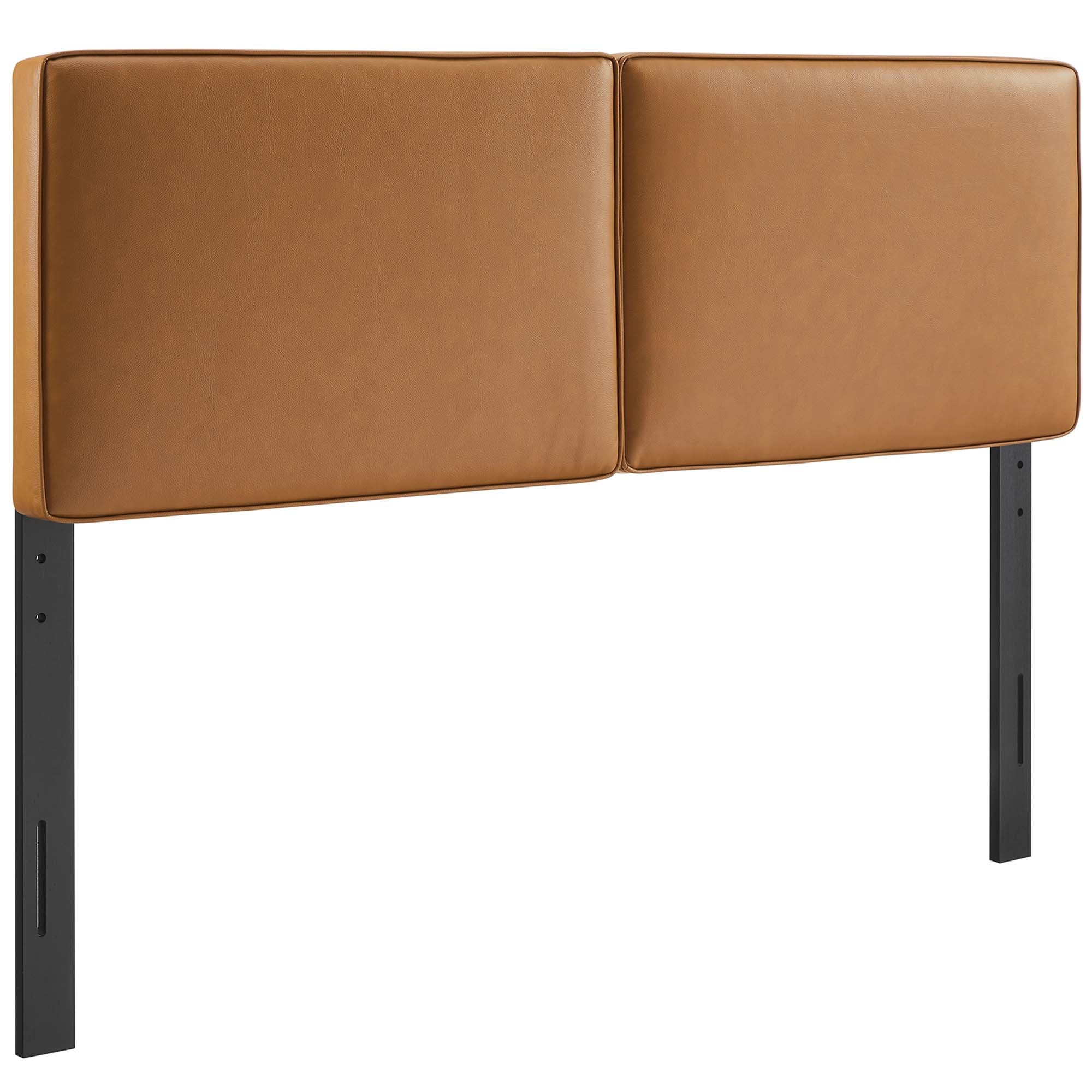 Tan Pillow Style Vegan Leather Headboard - Image 7