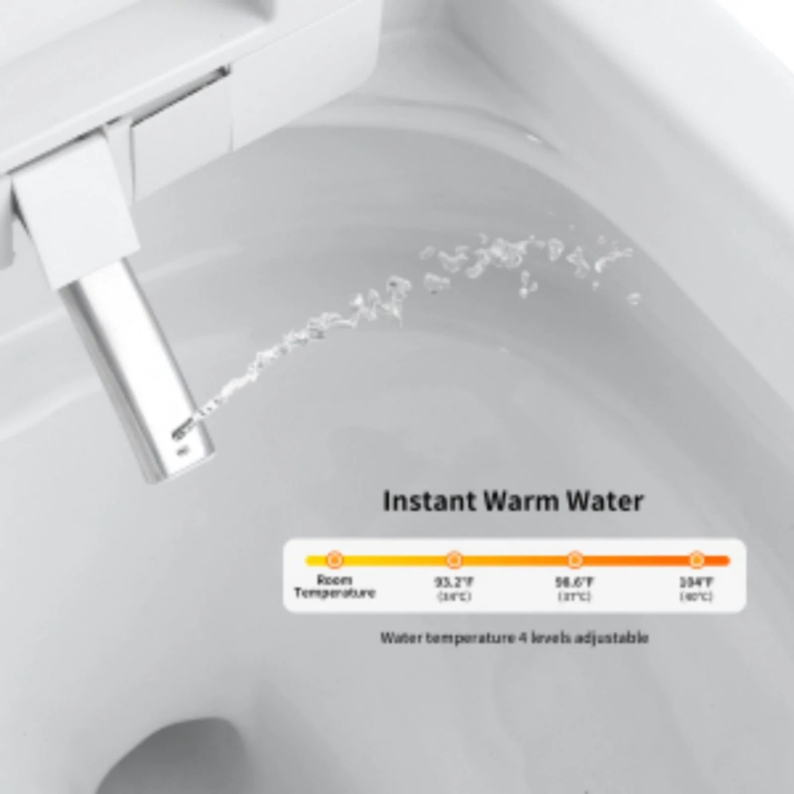 Tankless Smart Toilet With Bidet Built In, 1 Piece, Auto Flush, Auto Open / Close, Heated Seat, Bubble Wash, Warm Water And Dry, Adjustable Temp, Remote Control Side Know - White - Image 9