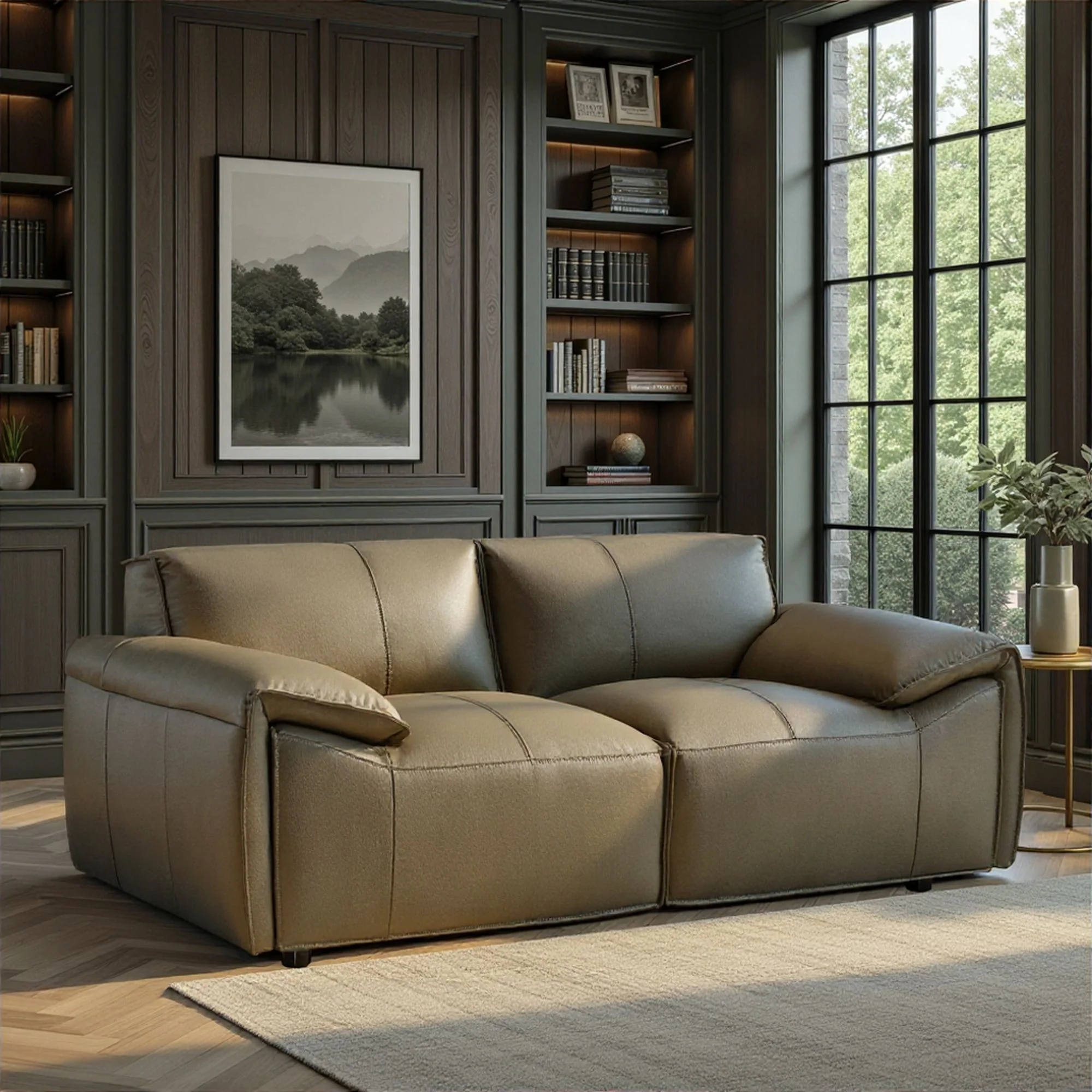 Tanner - Leather Loveseat With Padded Arms - Image 7